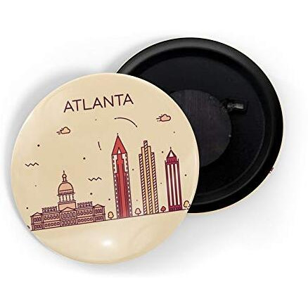 Dhcrafts Fridge Magnet Brown Color Atlanta Glossy Finish Design Pack Of 1