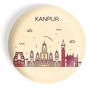 Dhcrafts Fridge Magnet Brown Color Kanpur Glossy Finish Design Pack Of 1