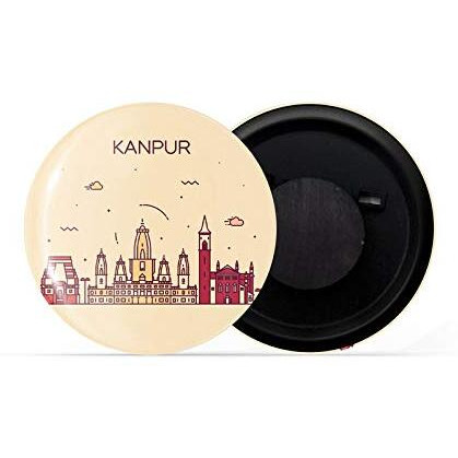 Dhcrafts Fridge Magnet Brown Color Kanpur Glossy Finish Design Pack Of 1