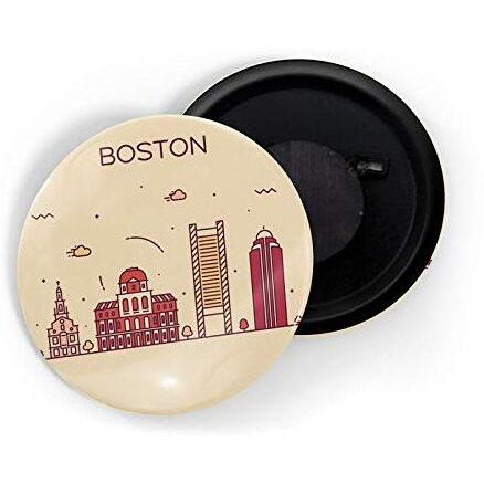 Dhcrafts Fridge Magnet Brown Color Boston Glossy Finish Design Pack Of 1