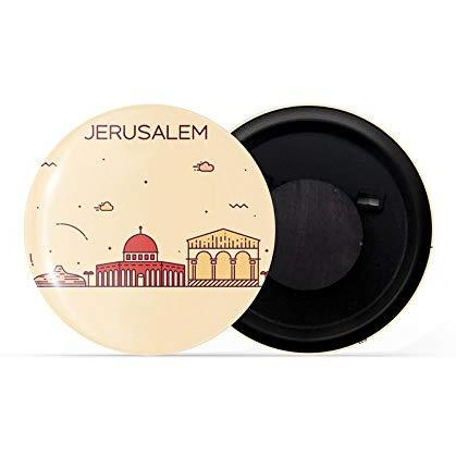 Dhcrafts Fridge Magnet Brown Color Jerusalem Glossy Finish Design Pack Of 1