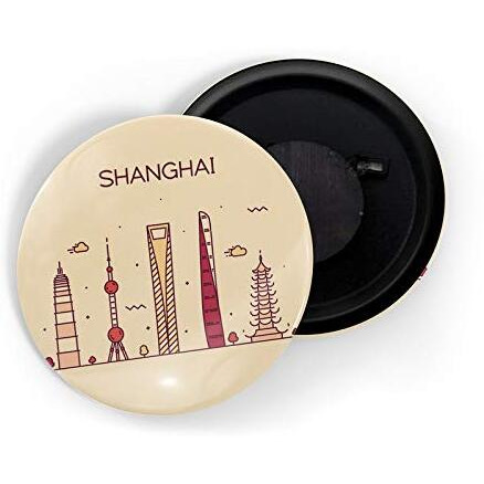 Dhcrafts Fridge Magnet Brown Color Shanghai Glossy Finish Design Pack Of 1