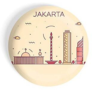 Dhcrafts Fridge Magnet Brown Color Jakarta Glossy Finish Design Pack Of 1