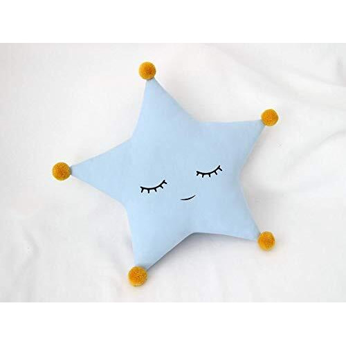 The Purple Tree Velvet Cute Star Cuddle Cushion For Kids And Babies (Blue, Pack Of 1), Crib Cushion, Cuddle Cushion For Babies, Baby Cot Cushions
