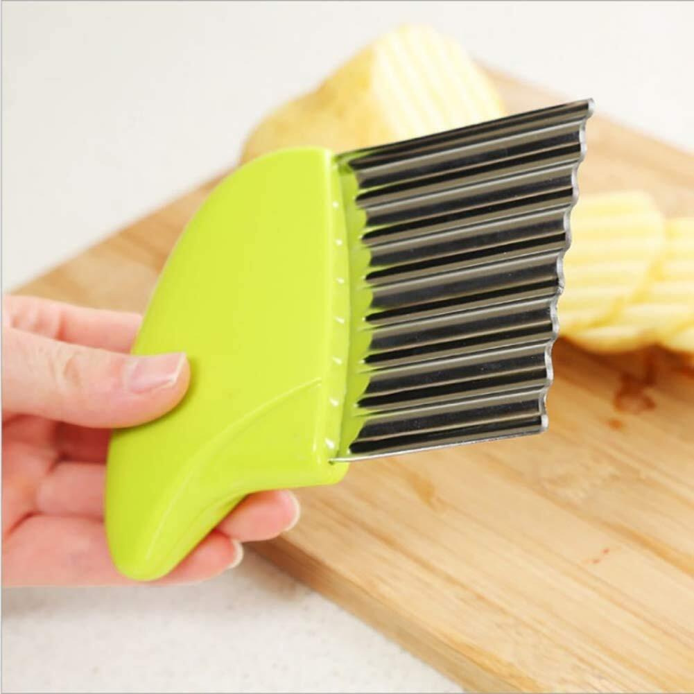 Divinext Potato Knife Crinkle Cutter, Stainless Steel Wavy Chopper, French Fries Maker, 18 X 11 X 1 Cm, Multi-Color