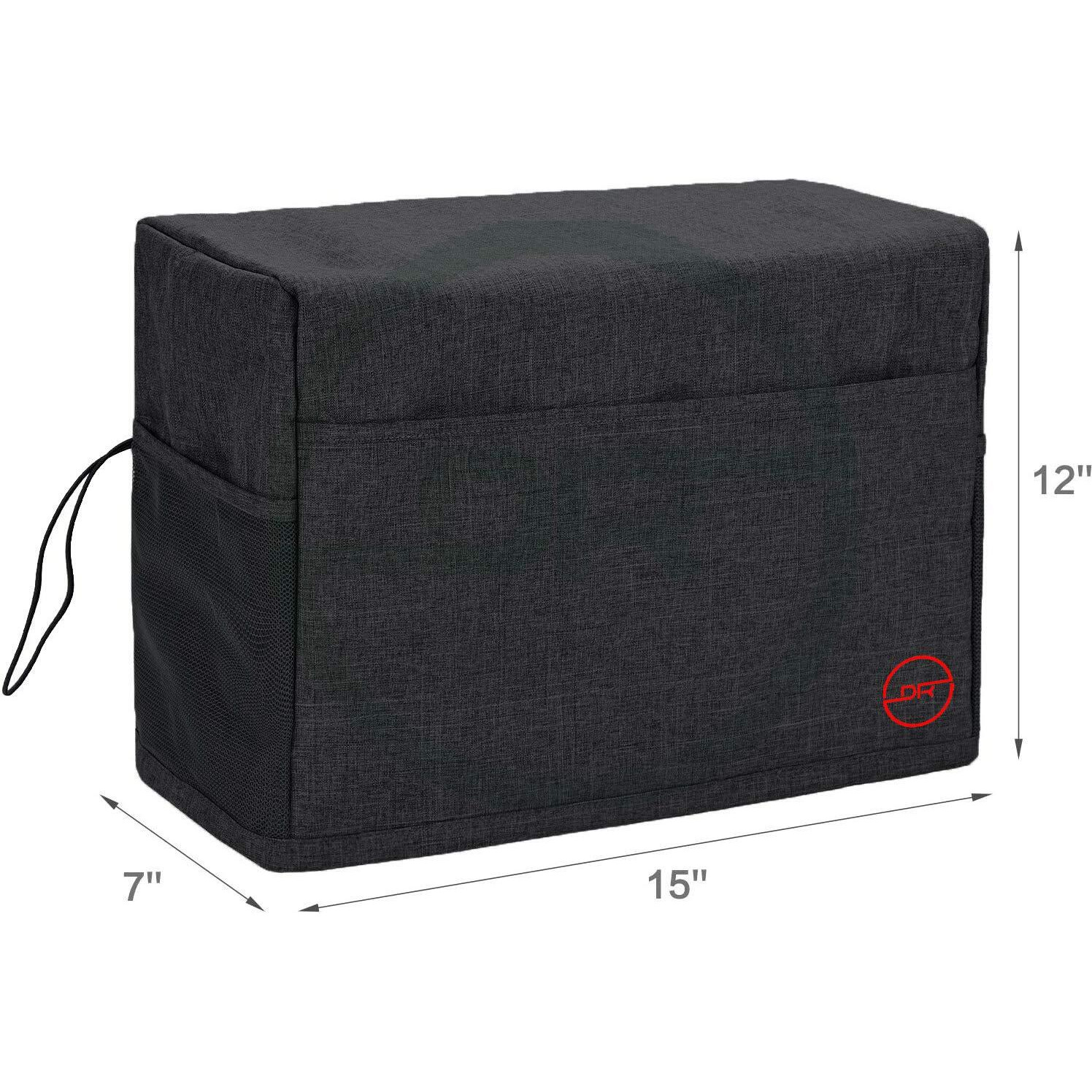 Double R Bags Sewing Machine Cloth Cover With Storage Pockets, Stitching Machine Silai Machine Compatible With Most Standard Singer Juki Jack Usha Brother Tailoring Silaaee Machines (Black)