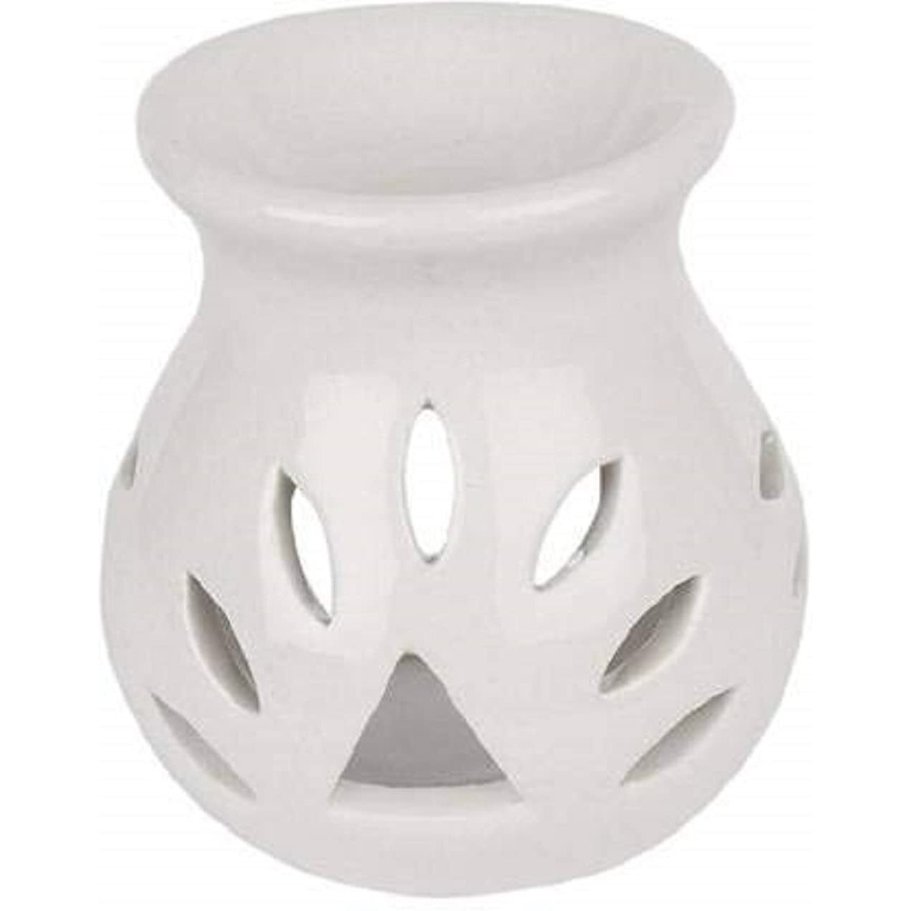 Mkd2 Rise Ceramic Essential Aroma Diffuser Oil Burner Lamp For Home Fragrance (White)