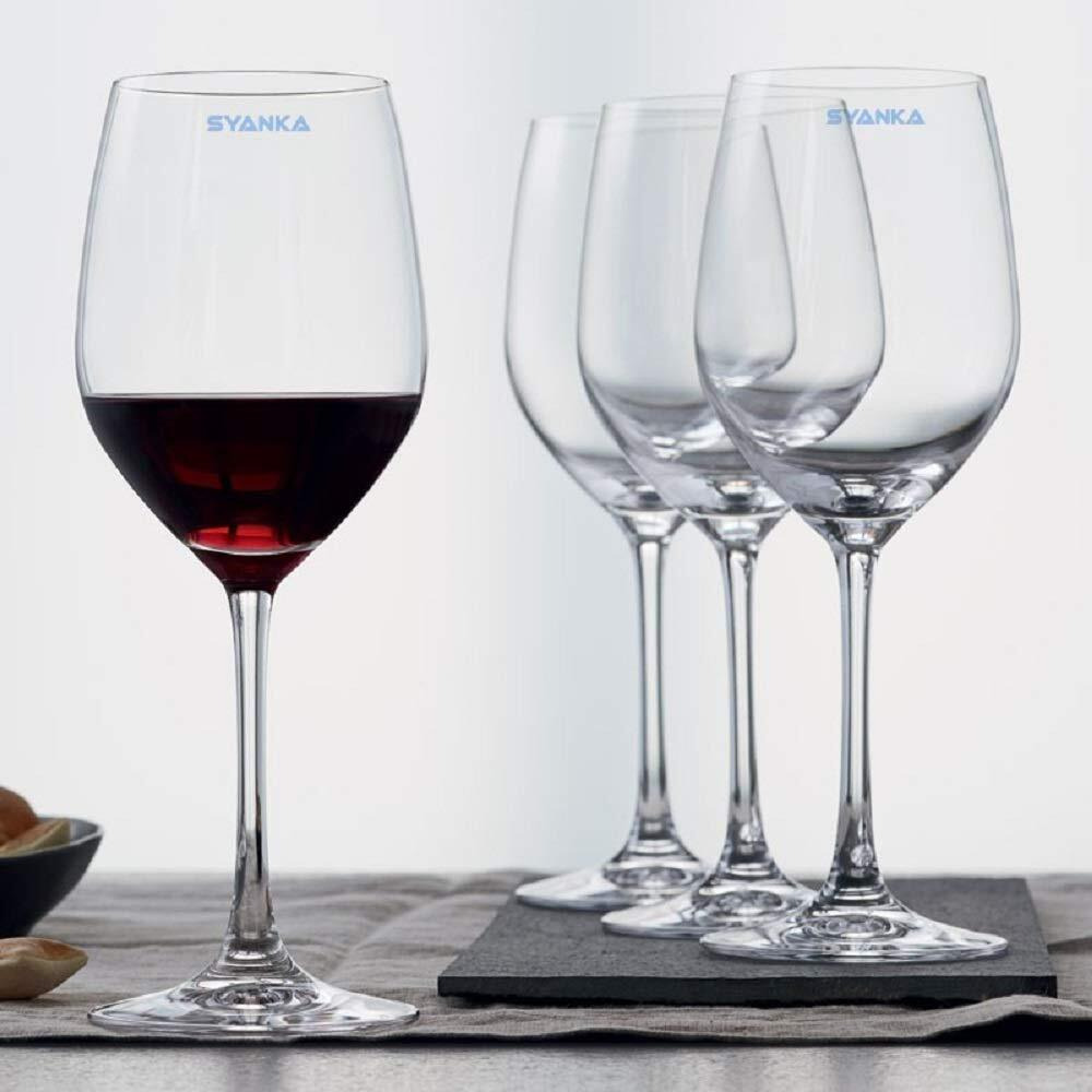 Syanka Italian Premium Glass Wine Glass - Set Of 2, Clear, 360Ml