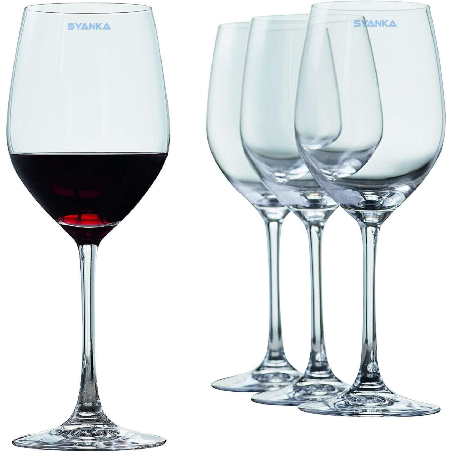 Syanka Italian Premium Glass Wine Glass - Set Of 2, Clear, 360Ml