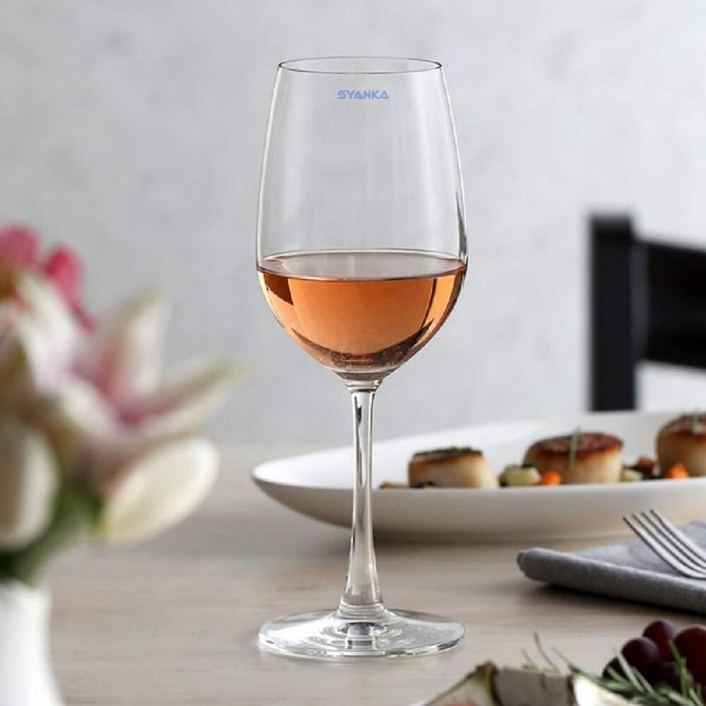 Syanka Italian Premium Glass Wine Glass - Set Of 2, Clear, 360Ml