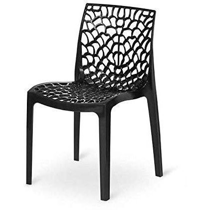 Rw Rest Well Web Designer Plastic Outdoor Chair (1Pc, Black)