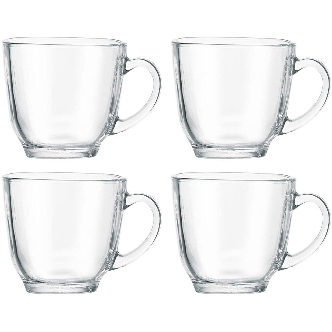 Markques Teaware Glass Cup For Green Tea, Herbal Tea, Coffee (Transparent, Clear, 200 Ml) 4 Pieces