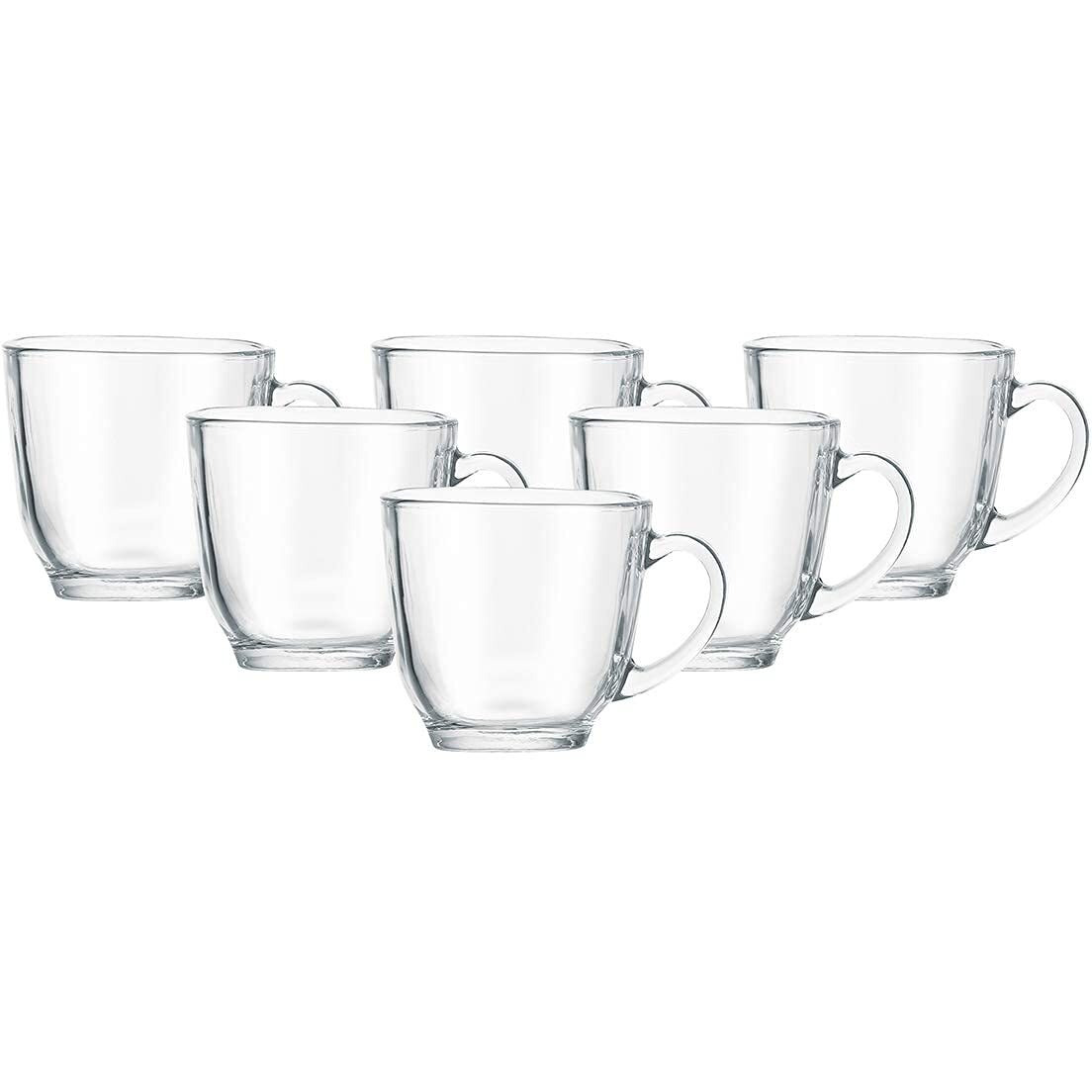 Markques Teaware Glass Cup For Green Tea, Herbal Tea, Coffee (Transparent, Clear, 200 Ml) 6 Pieces