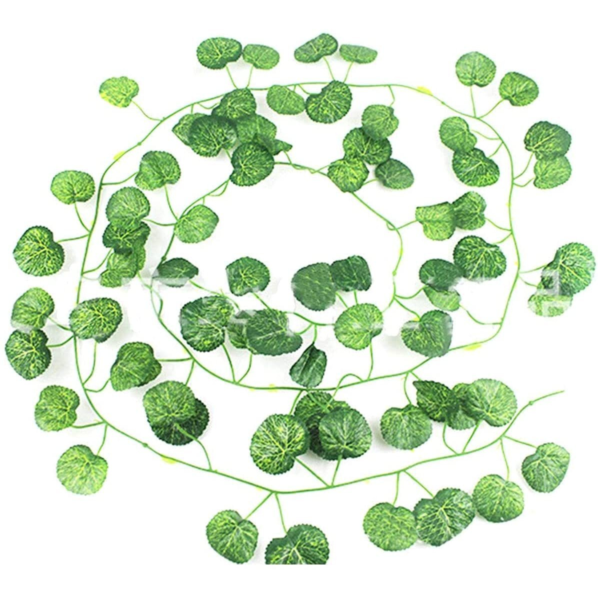 Dekorly Artificial Green Leaf Vine Money Plant Hanging, Artificial Ivy Leaves, Artificial Creeper Leaf Vine, Artificial Ivy Foliage, Ivy Wall Decor,Roof Decor | Each Plant 6 Feet (Green, 24)