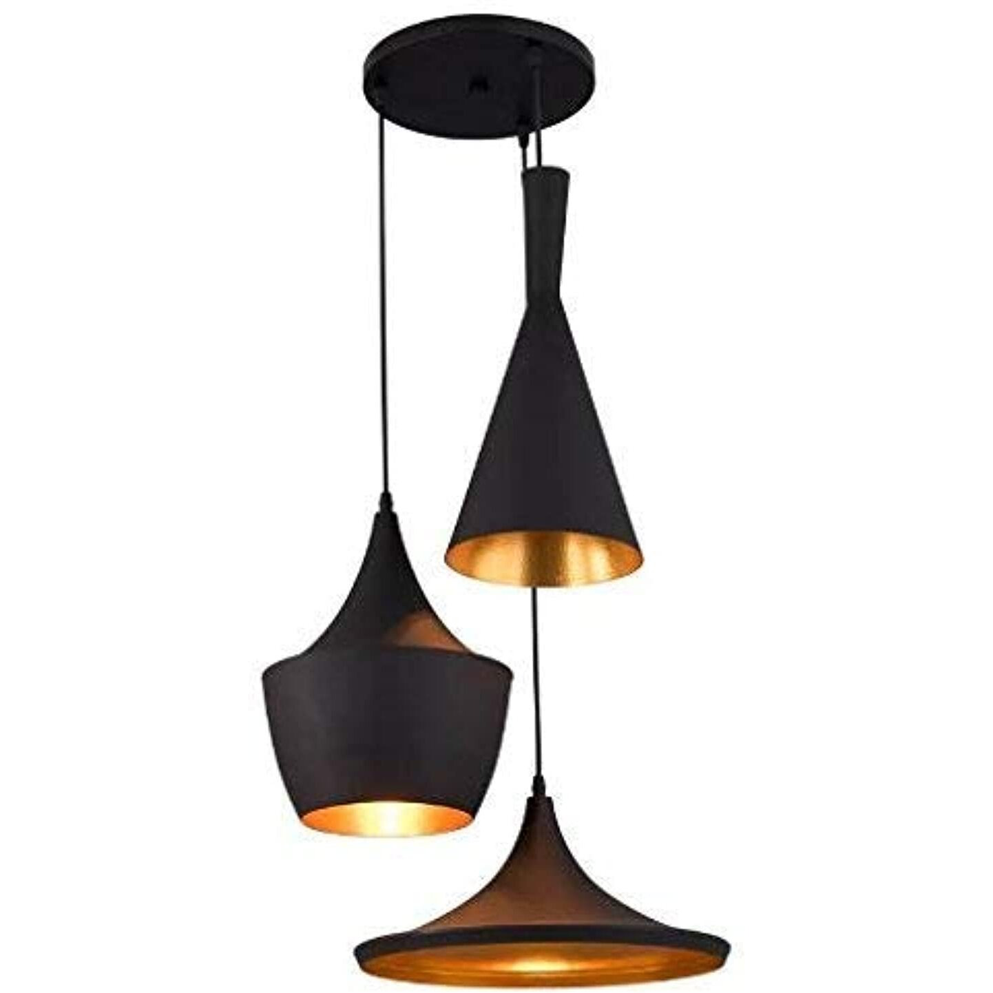 Groeien Newpt-X3Vh-0Zip 40-Watts Antique Hanging Lamp, Black (Round, Pack Of 1,Metal)