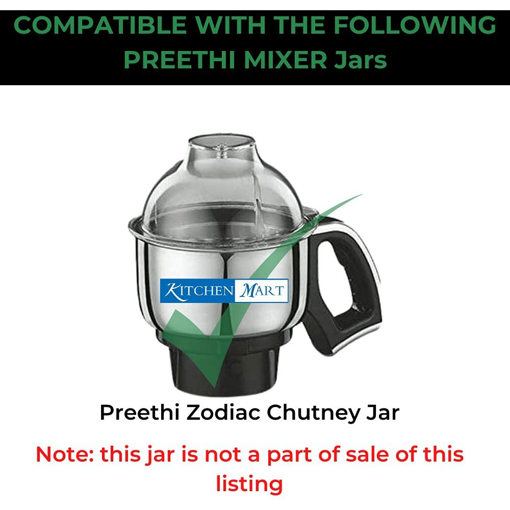 Kitchen Mart Replacement Dome Lid With Gasket Compatible With Preethi Zodiac/Zion/Zodiac 2.0 / Steele Supreme Mixer Grinder's Chutney Jar