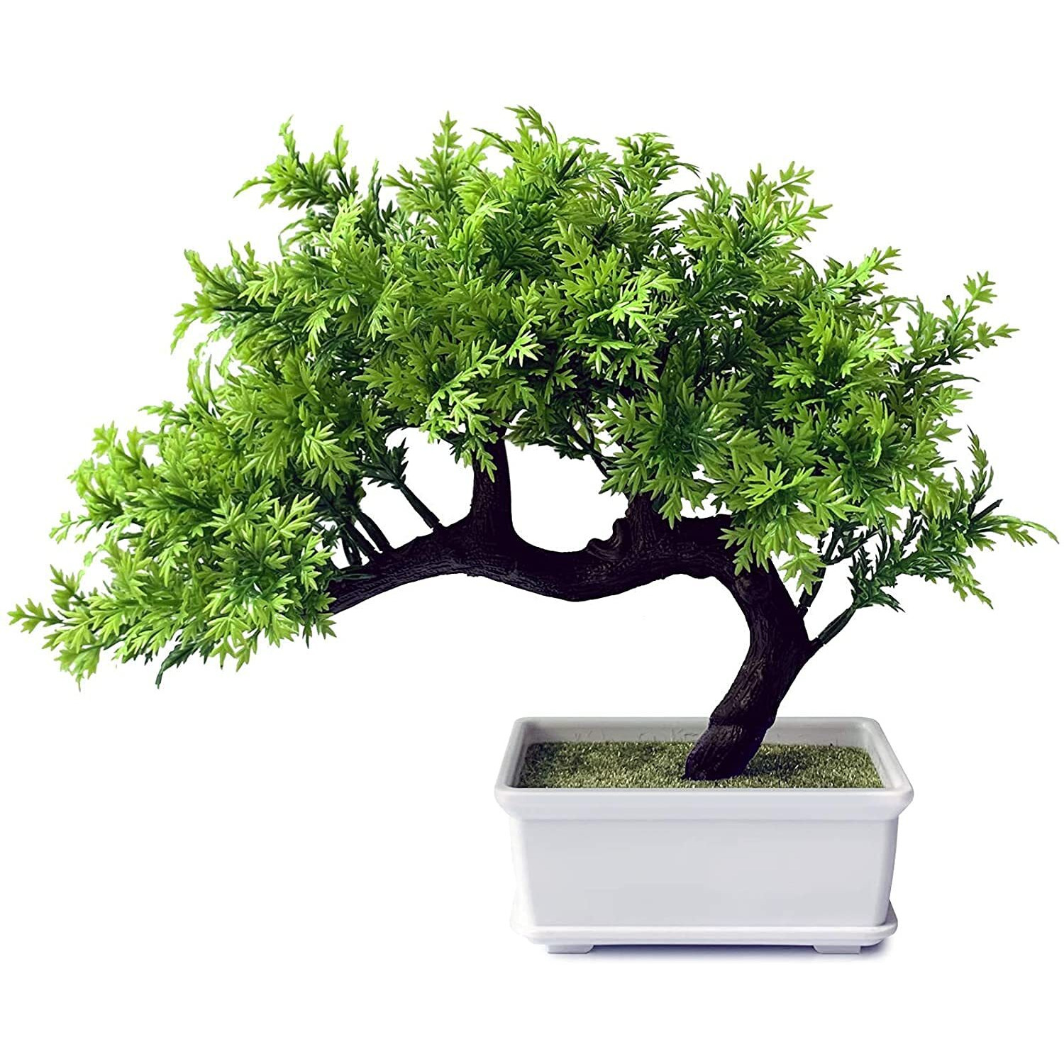 Dekorly Living Room Decor Small Fake Plant Artificial Bonsai Tree For Home Office Hotel, Green