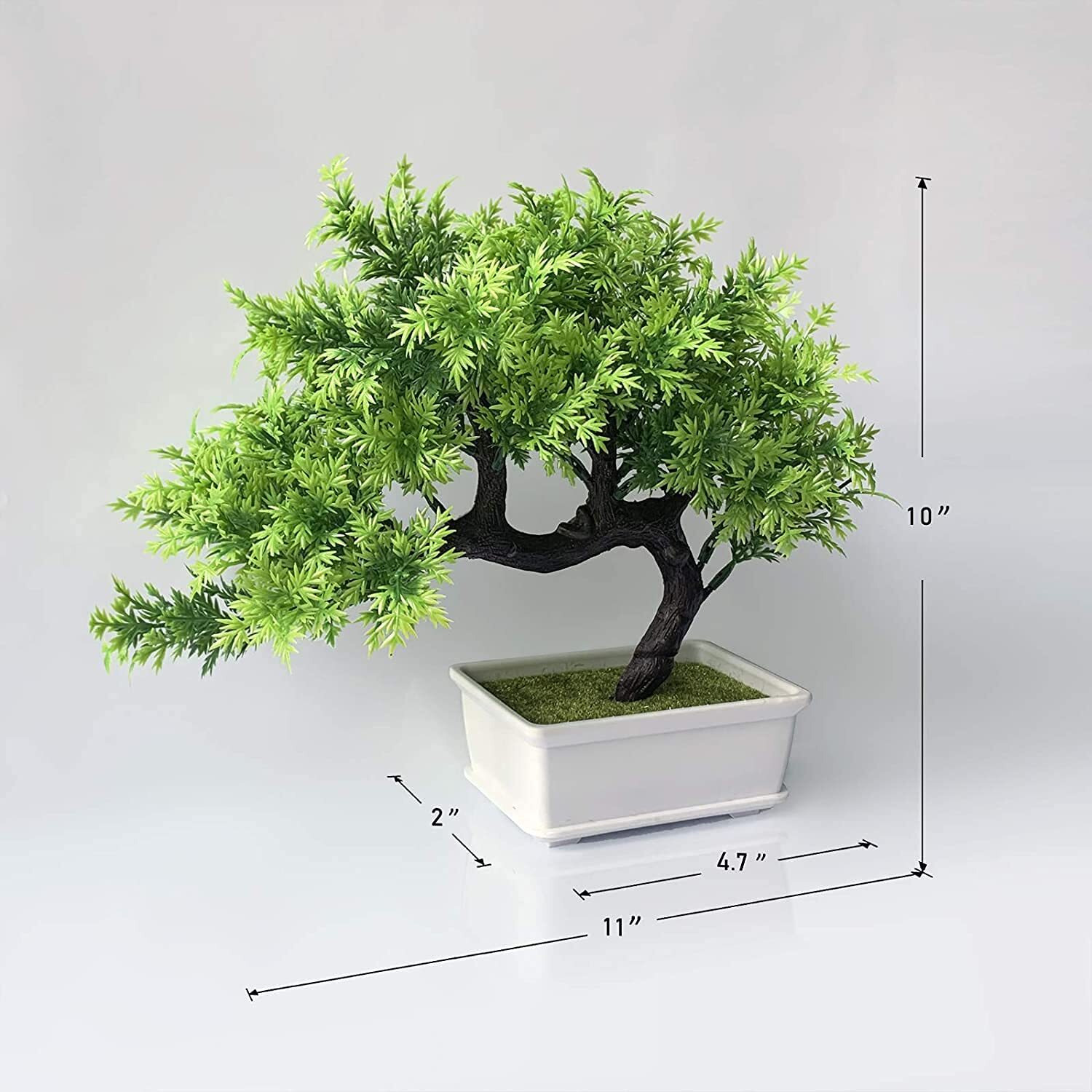Dekorly Living Room Decor Small Fake Plant Artificial Bonsai Tree For Home Office Hotel, Green