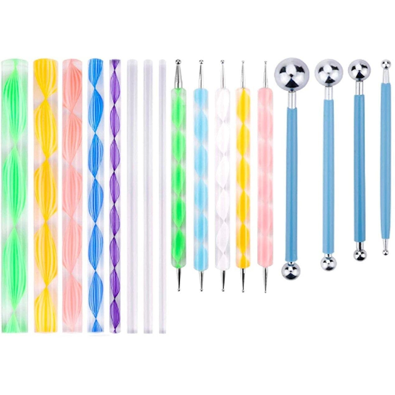 Amigozz Dotting Tools Set With Mandala Dotting Stencils Templates Brushes And Paint Tray For Painting Rocks Drawing Drafting Kids Crafts & Nail Art (17 Pcs Mandala Set, Multicolor)