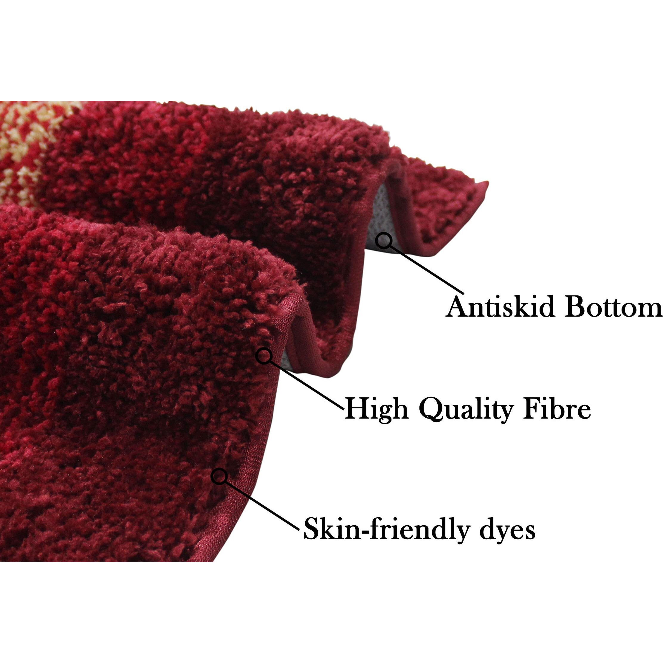 Luxe Home Super Soft Microfiber Bathroom Mat 40X60 Cm Non-Slip Bath Mat For Home, Bedroom, And Living Room - Lava
