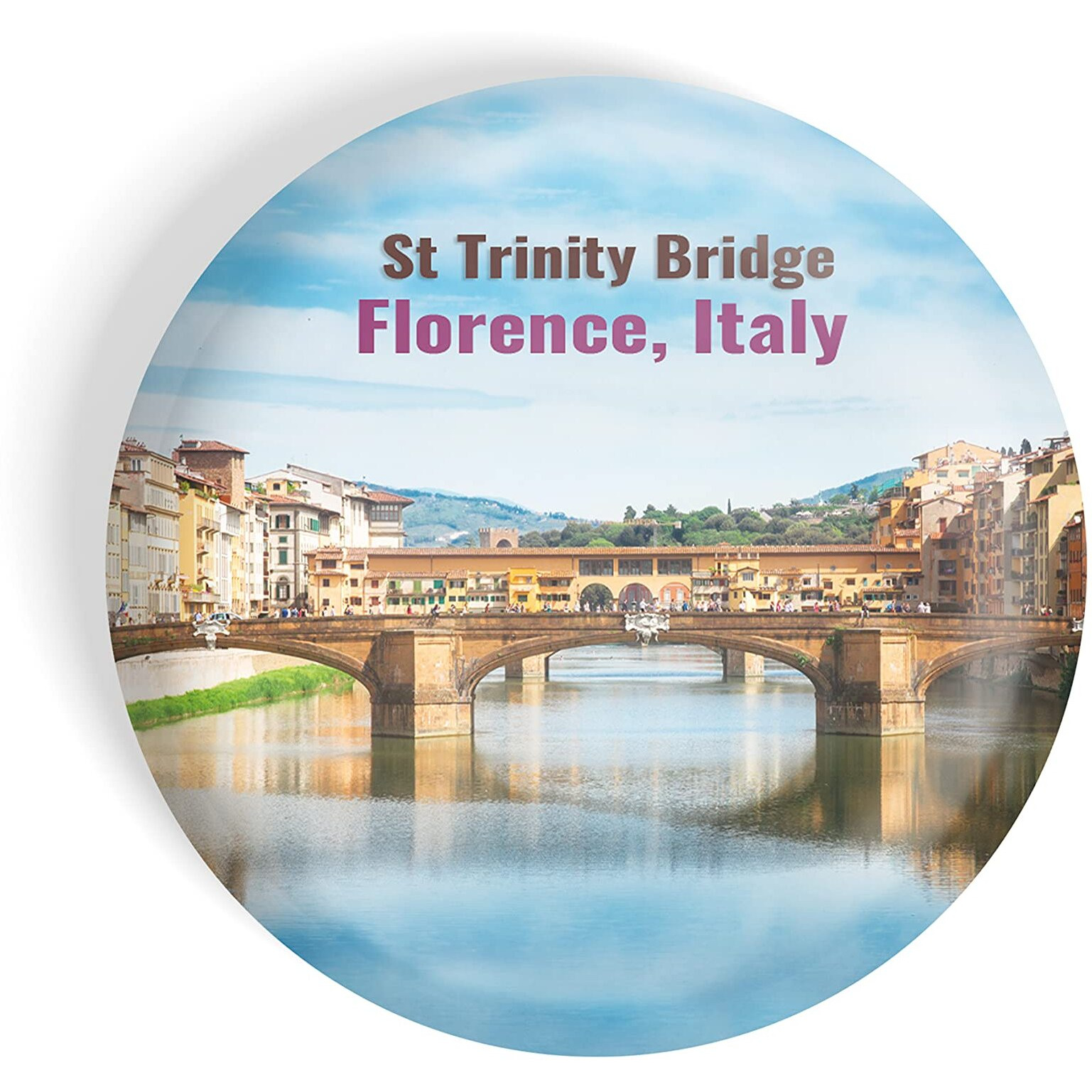 Dhcrafts Fridge Magnet Multicolor Famous Tourist Place St. Trinity Bridge Florence Italy Glossy Finish Design Pack Of 1