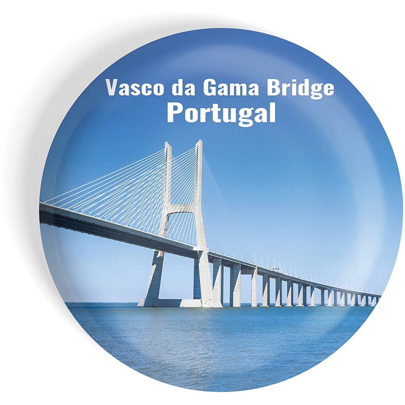 Dhcrafts Fridge Magnet Multicolor Famous Tourist Place Vasco Da Gama Bridge Portugal Glossy Finish Design Pack Of 1