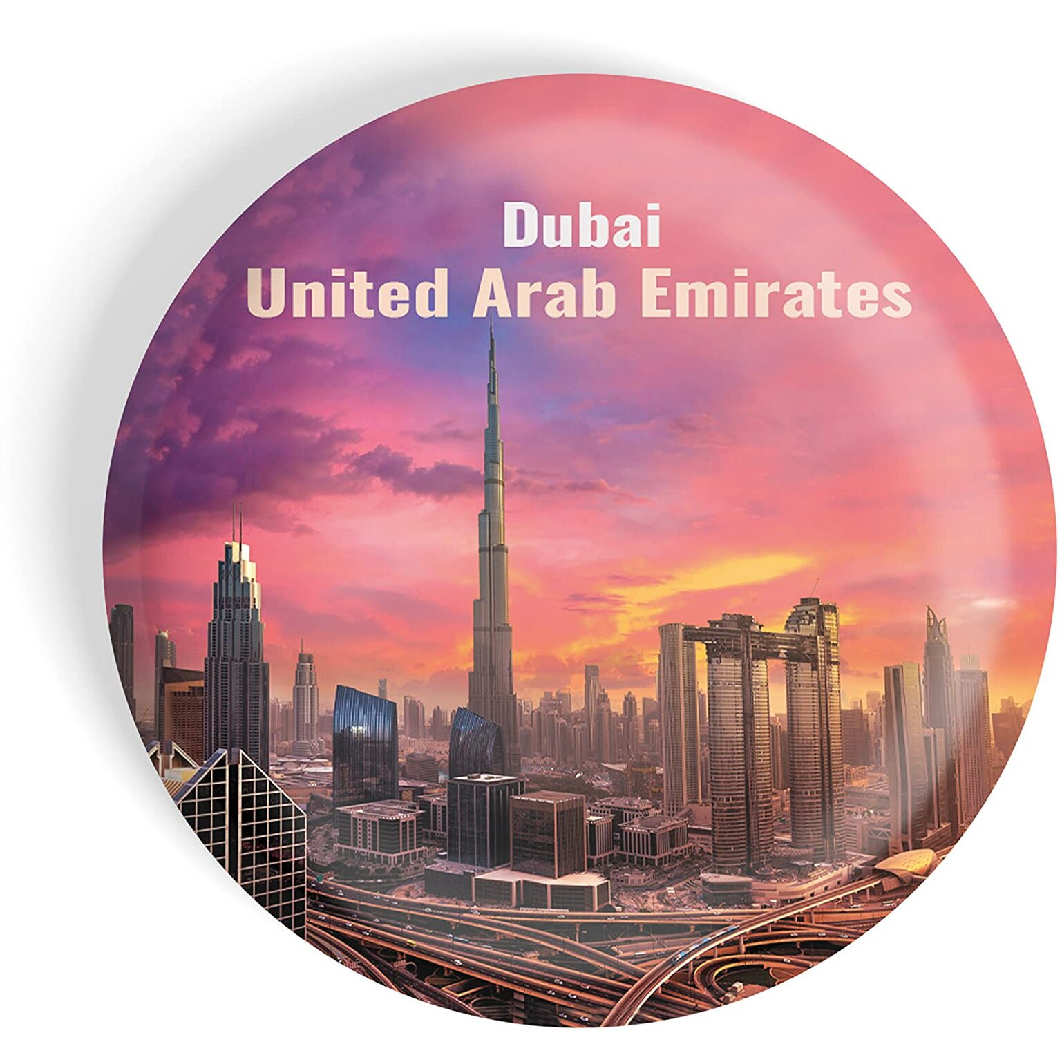 Dhcrafts Fridge Magnet Multicolor Famous Tourist Place Dubai United Arab Emirates D1 Glossy Finish Design Pack Of 1