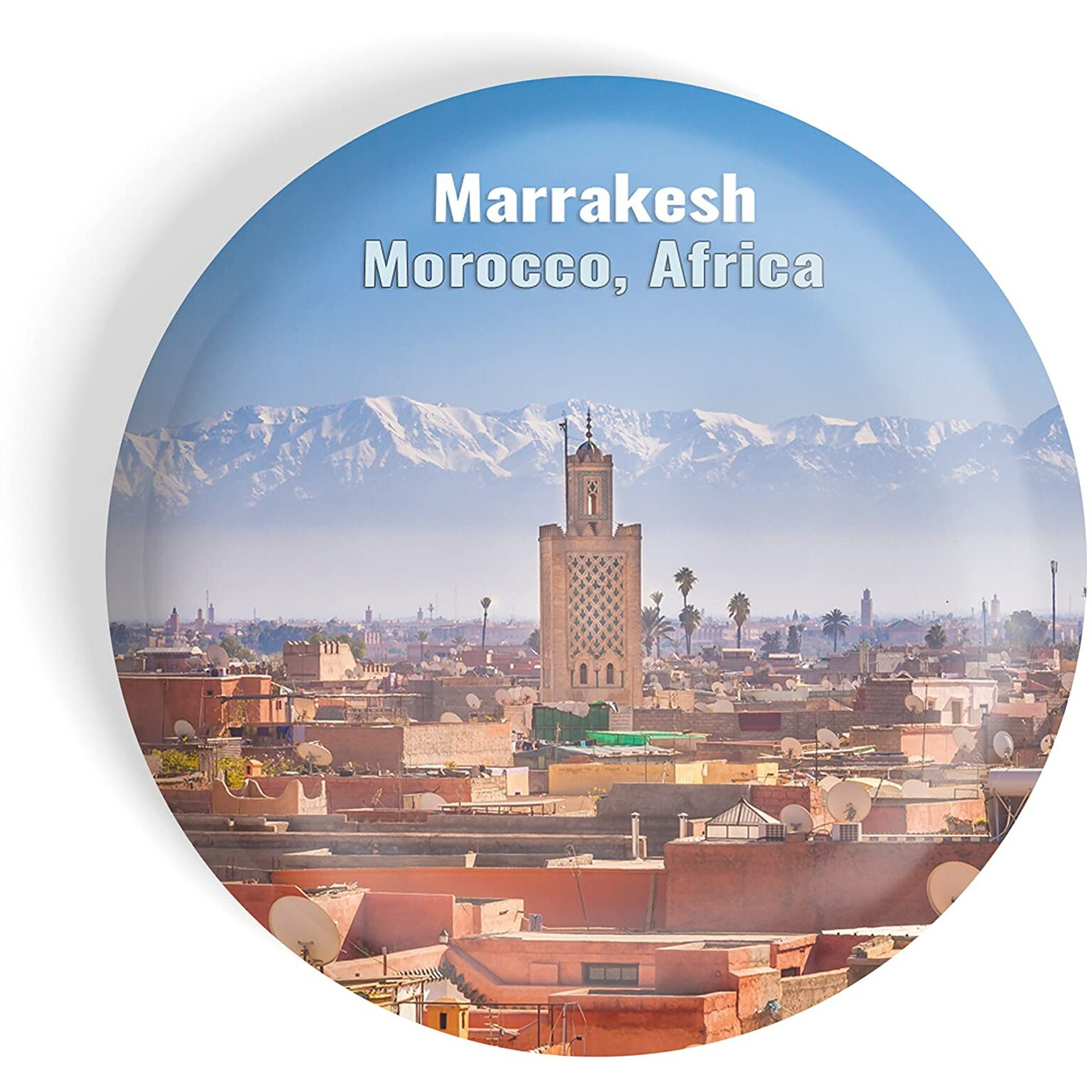 Dhcrafts Fridge Magnet Multicolor Famous Tourist Place Marrakesh Morocco, Africa Glossy Finish Design Pack Of 1
