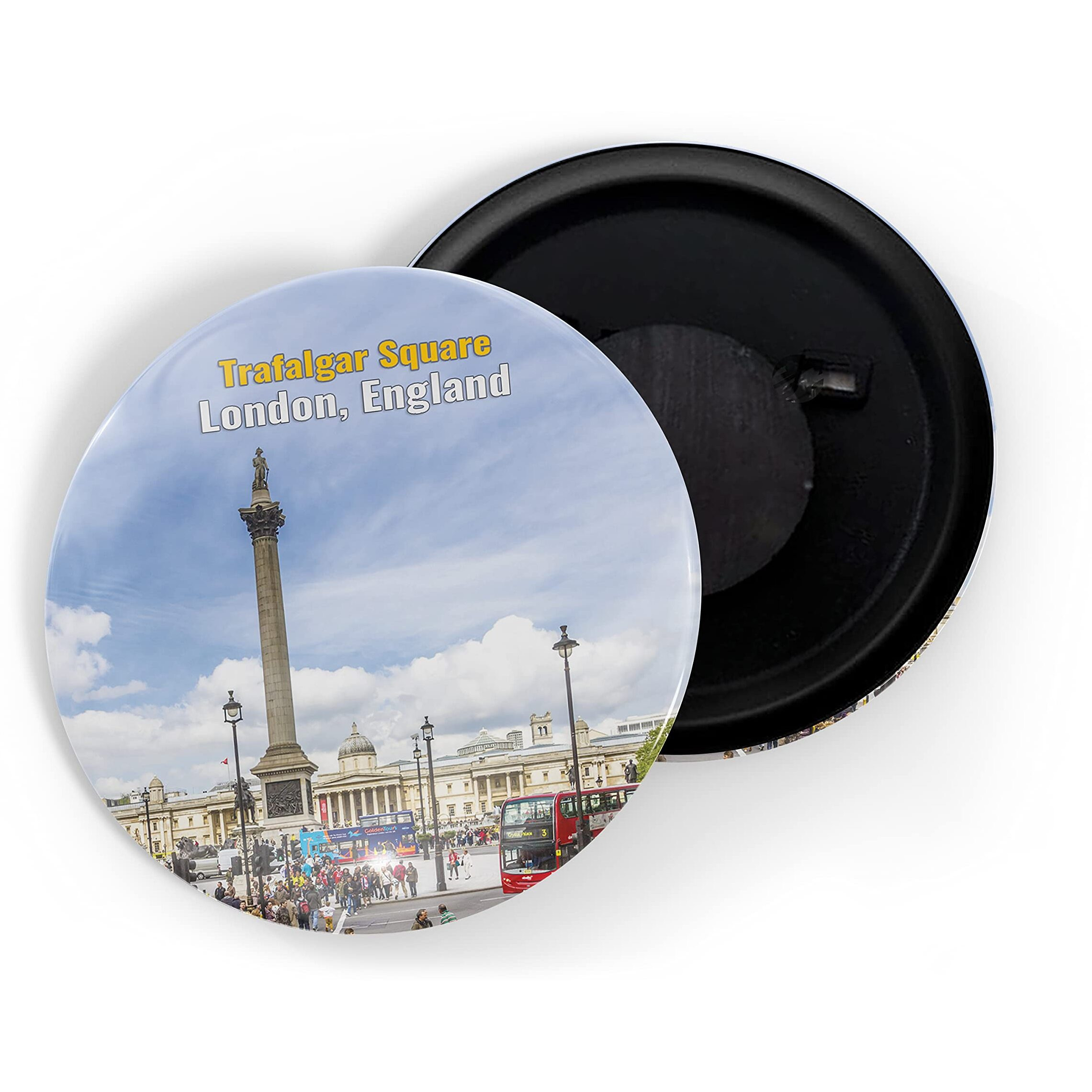 Dhcrafts Fridge Magnet Multicolor Famous Tourist Place Trafalgar Square London, England Glossy Finish Design Pack Of 1