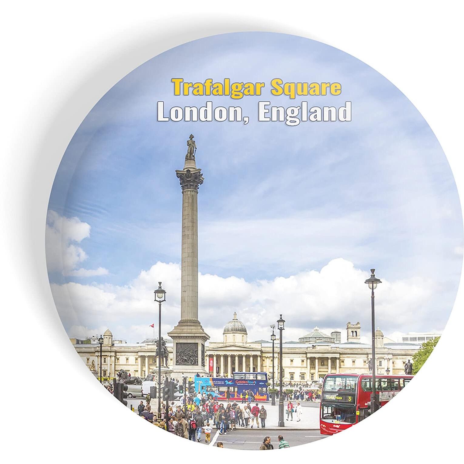Dhcrafts Fridge Magnet Multicolor Famous Tourist Place Trafalgar Square London, England Glossy Finish Design Pack Of 1
