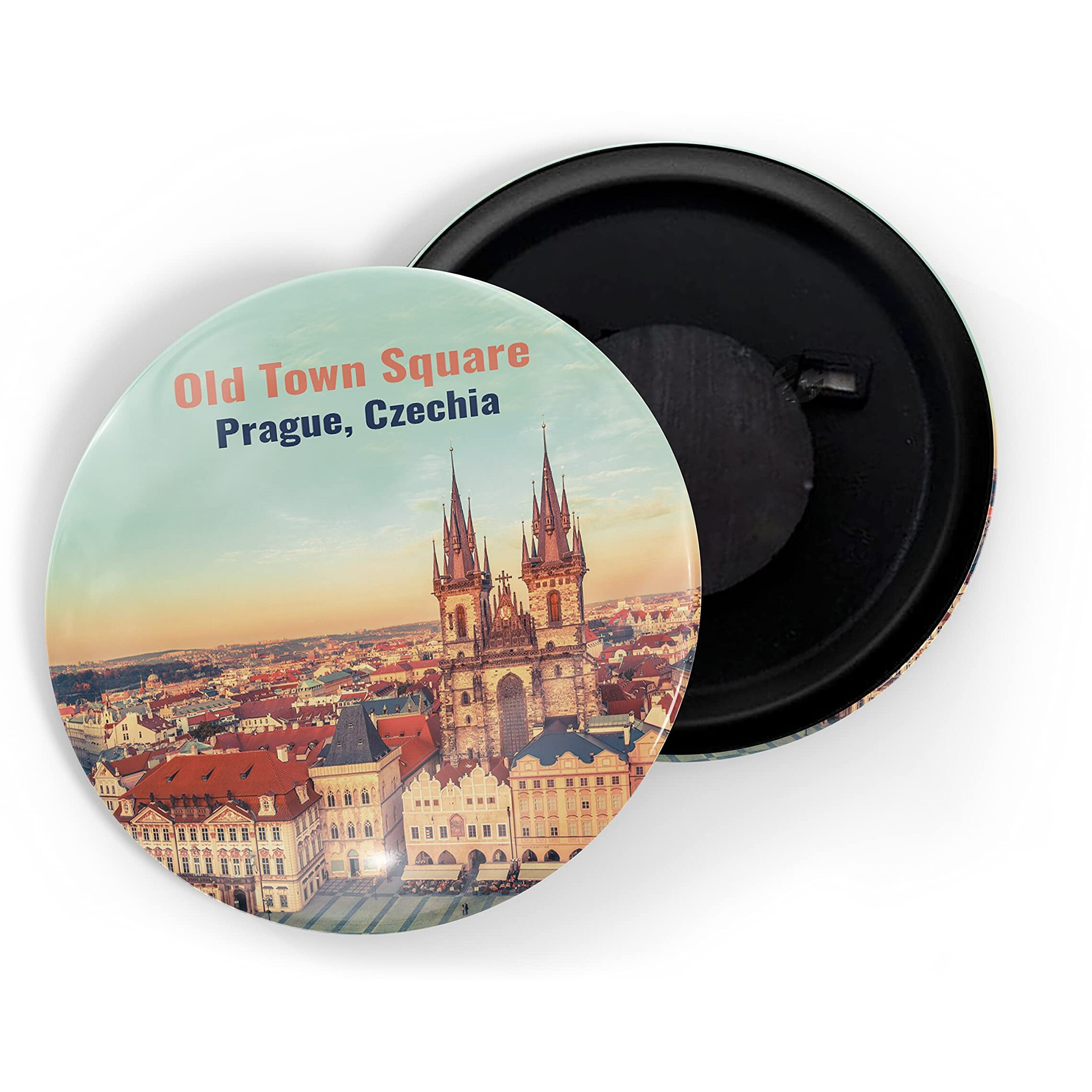 Dhcrafts Fridge Magnet Multicolor Famous Tourist Place Old Town Square Prague Czechia Glossy Finish Design Pack Of 1