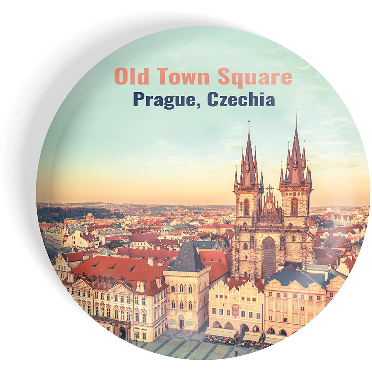 Dhcrafts Fridge Magnet Multicolor Famous Tourist Place Old Town Square Prague Czechia Glossy Finish Design Pack Of 1
