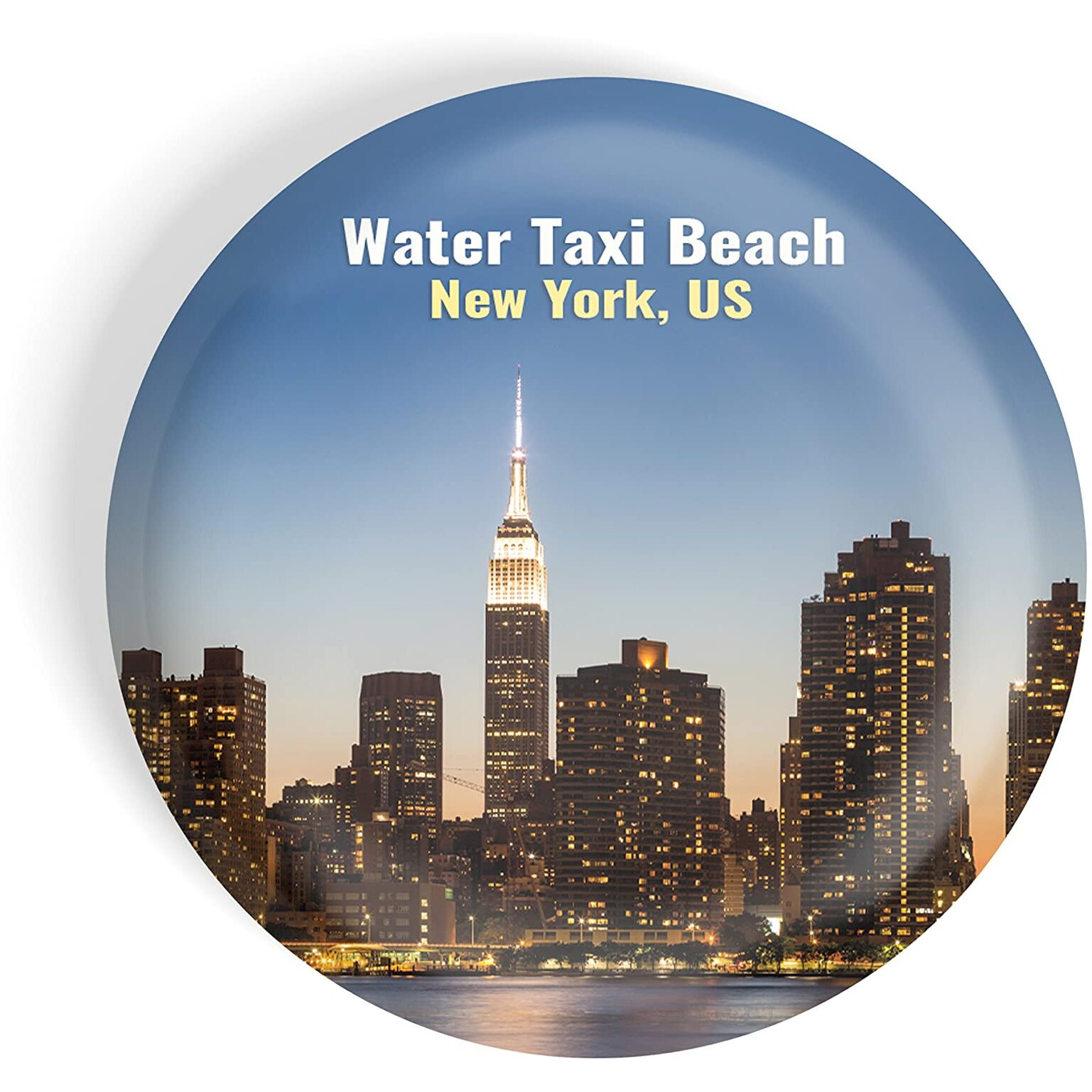 Dhcrafts Fridge Magnet Multicolor Famous Tourist Place Water Taxi Beach New York, United States Glossy Finish Design Pack Of 1