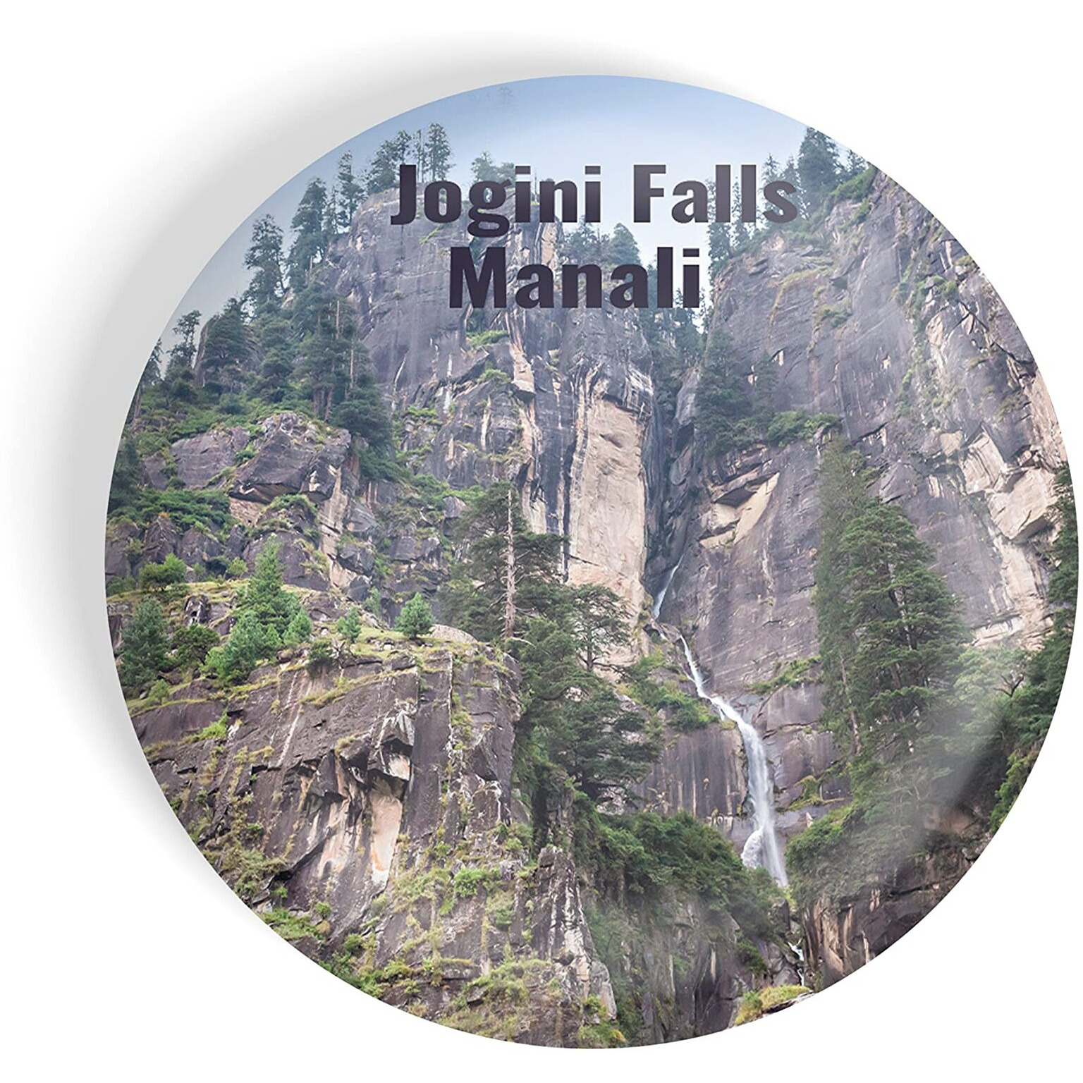 Dhcrafts Fridge Magnet Multicolor Famous Tourist Place Jogini Falls Manali Glossy Finish Design Pack Of 1