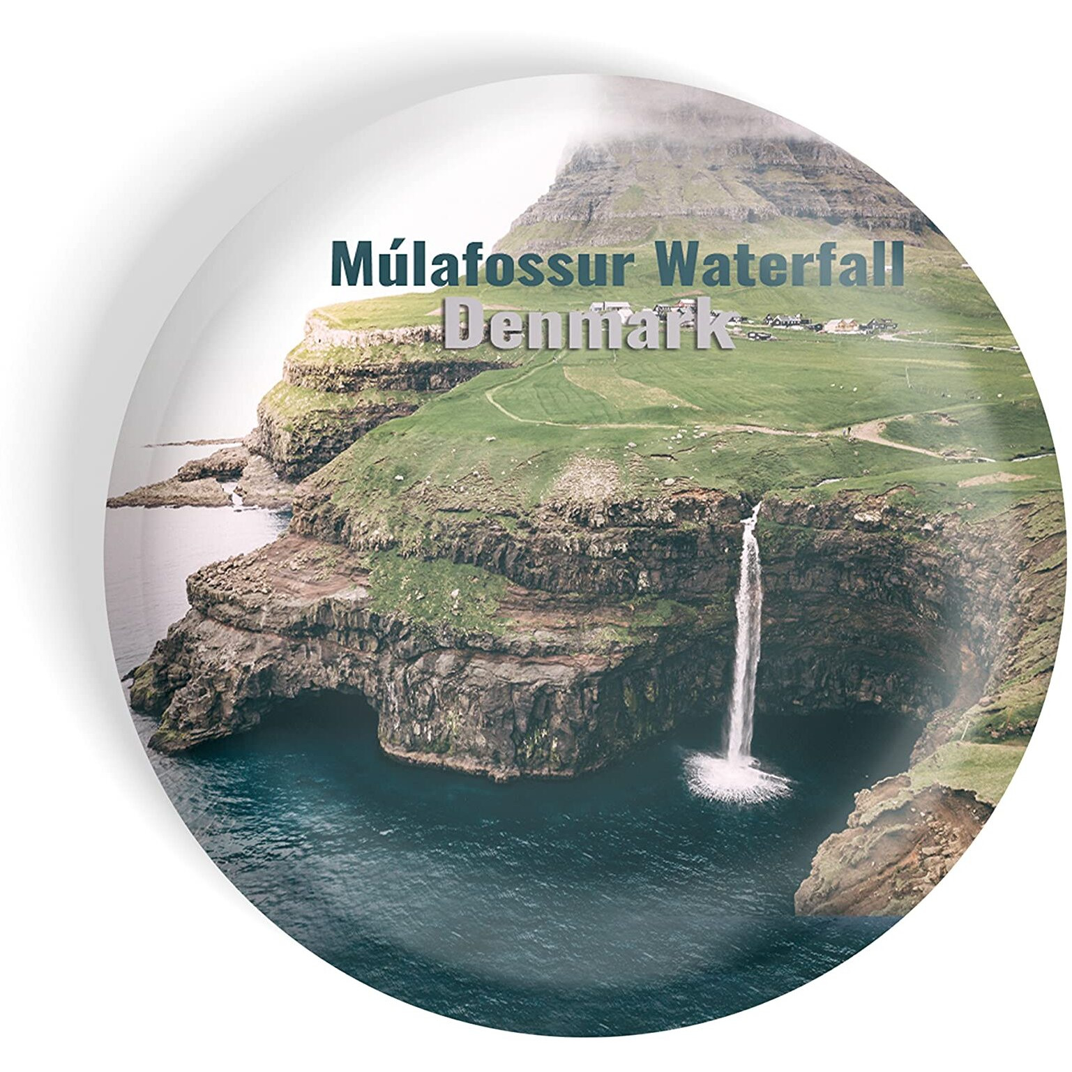 Dhcrafts Fridge Magnet Multicolor Famous Tourist Place Mulafossur Waterfall Denmark Glossy Finish Design Pack Of 1