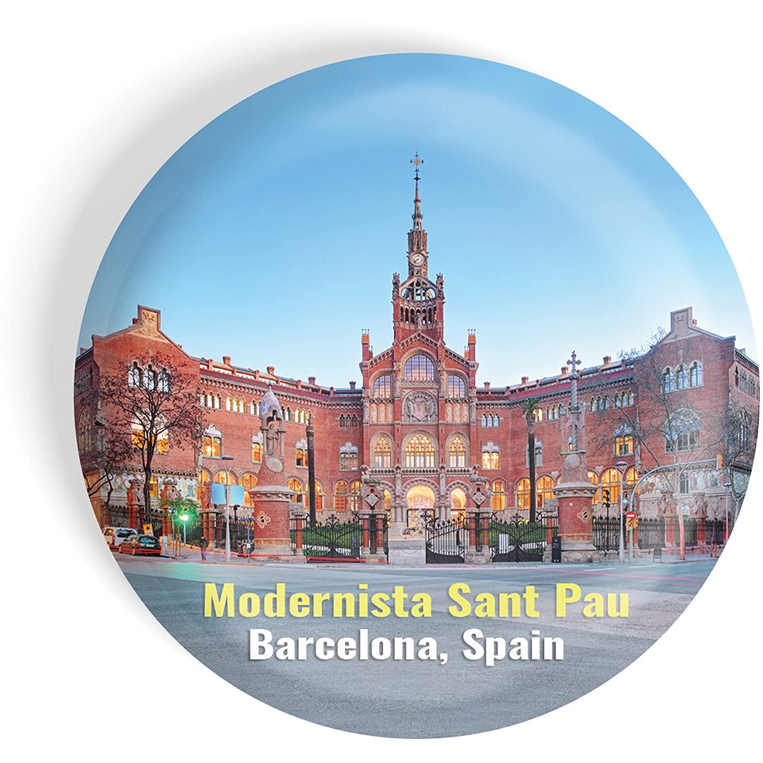 Dhcrafts Fridge Magnet Multicolor Famous Tourist Place Modernista Sant Pau Barcelona Spain Glossy Finish Design Pack Of 1