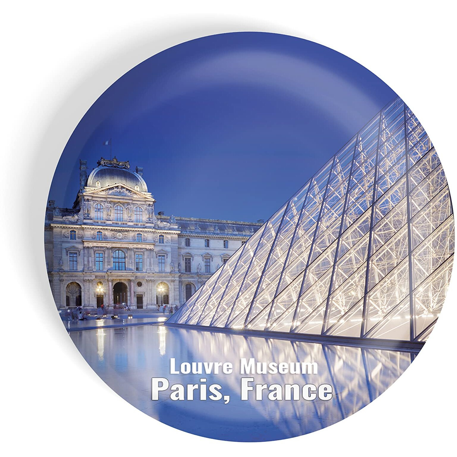 Dhcrafts Fridge Magnet Multicolor Famous Tourist Place Louvre Museum Paris, France D1 Glossy Finish Design Pack Of 1