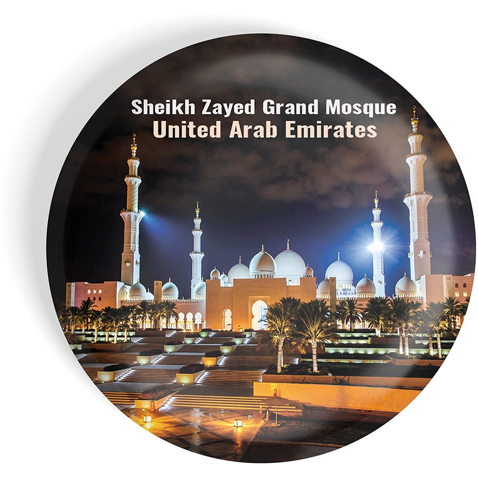 Dhcrafts Fridge Magnet Multicolor Famous Tourist Place Sheikh Zayed Grand Mosque United Arab Emirates D3 Glossy Finish Design Pack Of 1