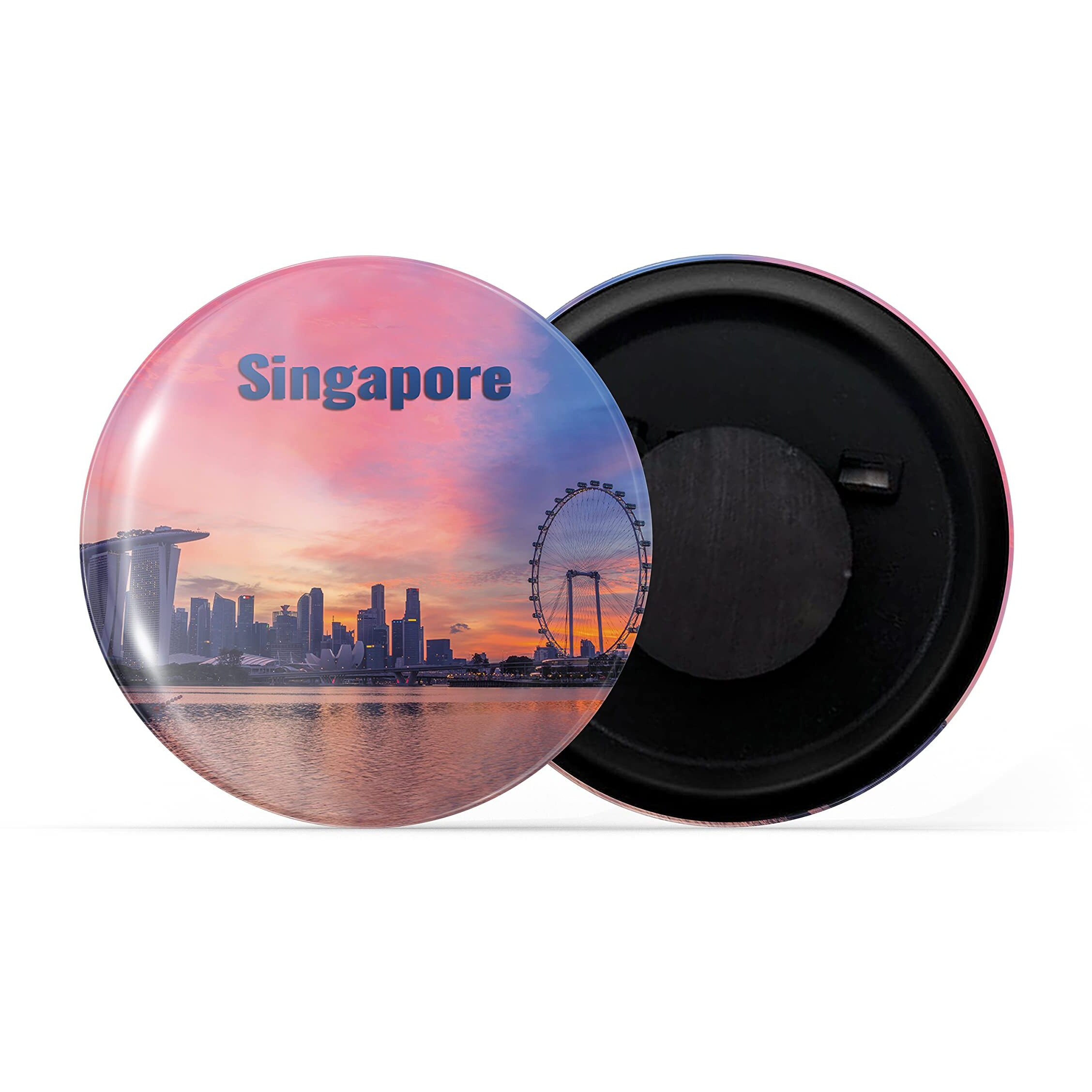 Dhcrafts Fridge Magnet Multicolor Famous Tourist Place Singapore D5 Glossy Finish Design Pack Of 1