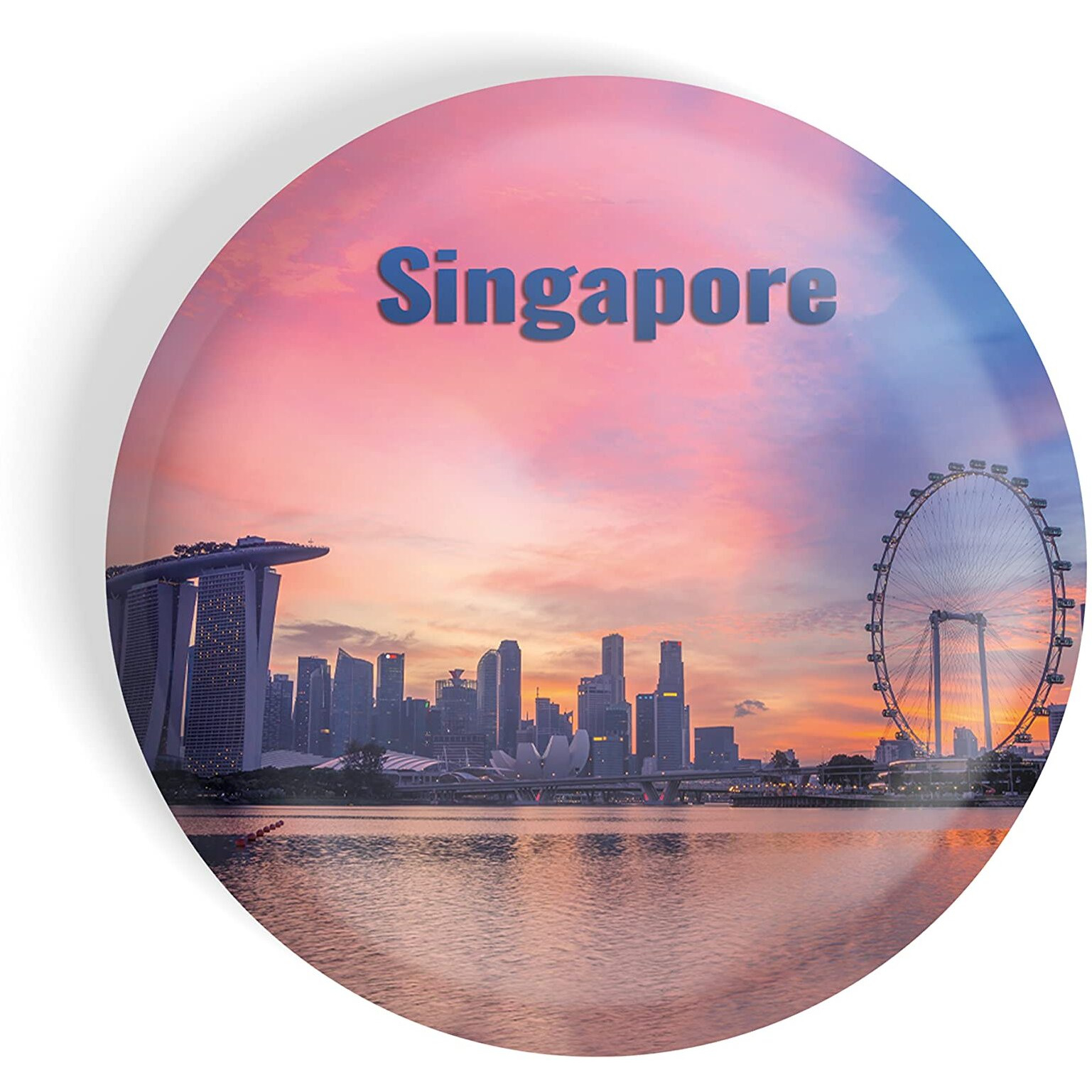 Dhcrafts Fridge Magnet Multicolor Famous Tourist Place Singapore D5 Glossy Finish Design Pack Of 1