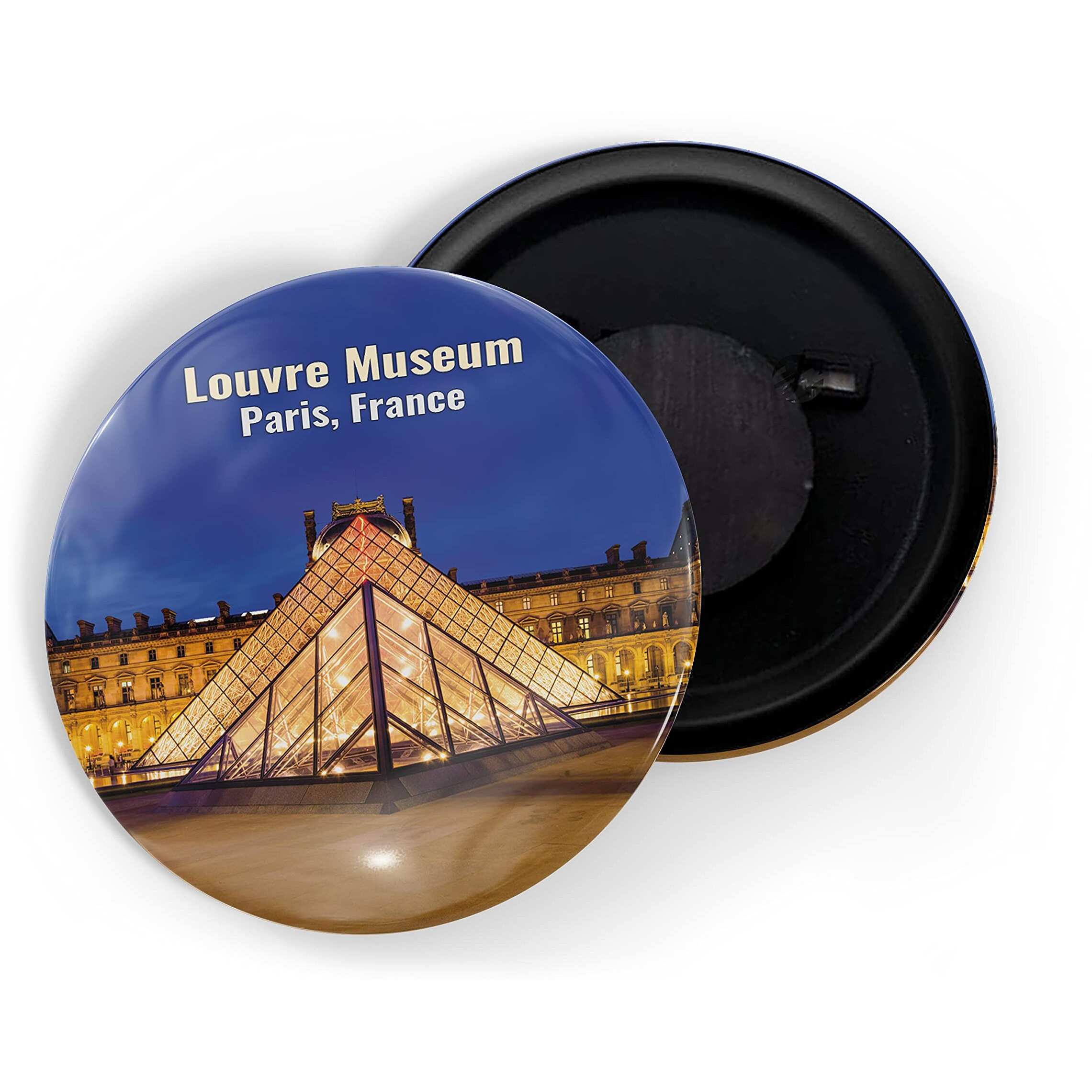 Dhcrafts Fridge Magnet Multicolor Famous Tourist Place Louvre Museum Paris, France D3 Glossy Finish Design Pack Of 1