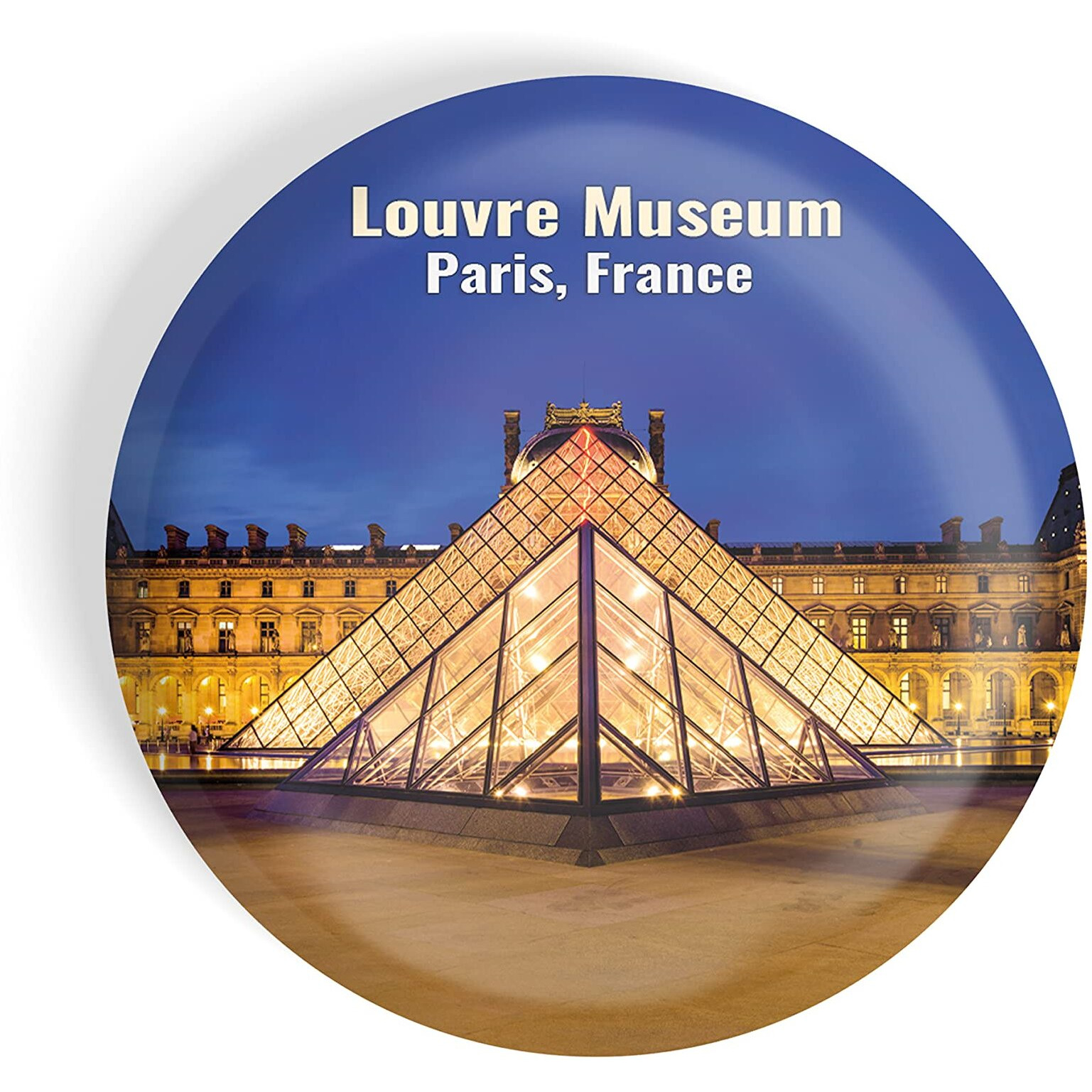 Dhcrafts Fridge Magnet Multicolor Famous Tourist Place Louvre Museum Paris, France D3 Glossy Finish Design Pack Of 1
