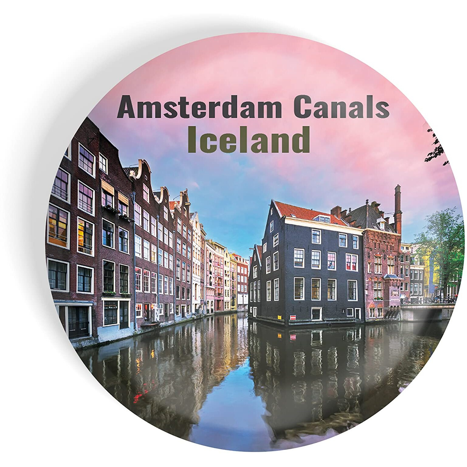 Dhcrafts Fridge Magnet Multicolor Famous Tourist Place Amsterdam Canals Glossy Finish Design Pack Of 1