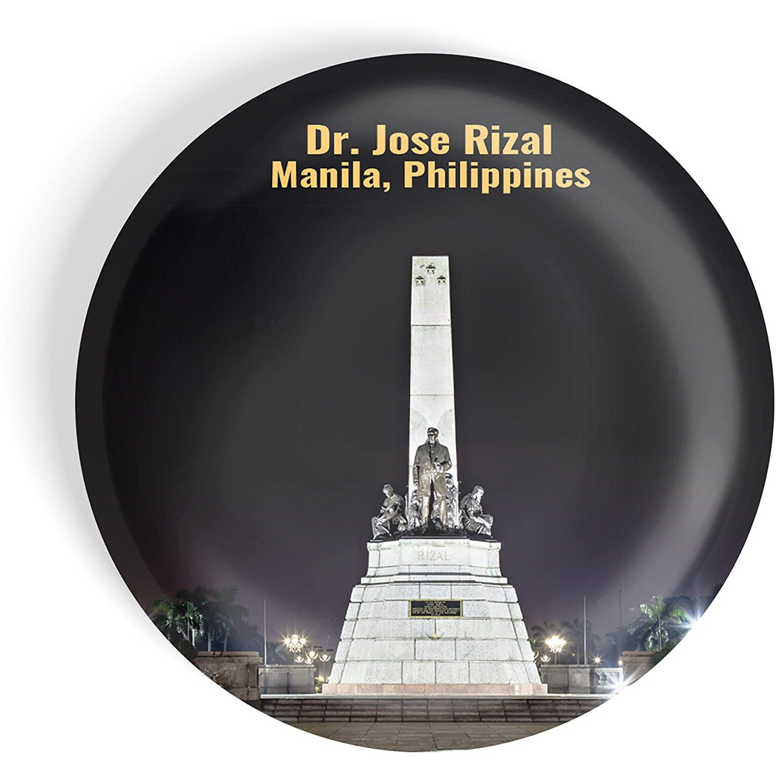 Dhcrafts Fridge Magnet Multicolor Famous Tourist Place Dr. Jose Rizal Manila, Philippines Glossy Finish Design Pack Of 1