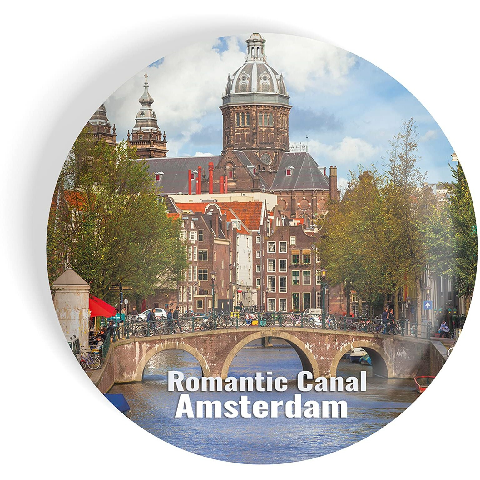 Dhcrafts Fridge Magnet Multicolor Famous Tourist Place Romantic Canal Amsterdam Glossy Finish Design Pack Of 1