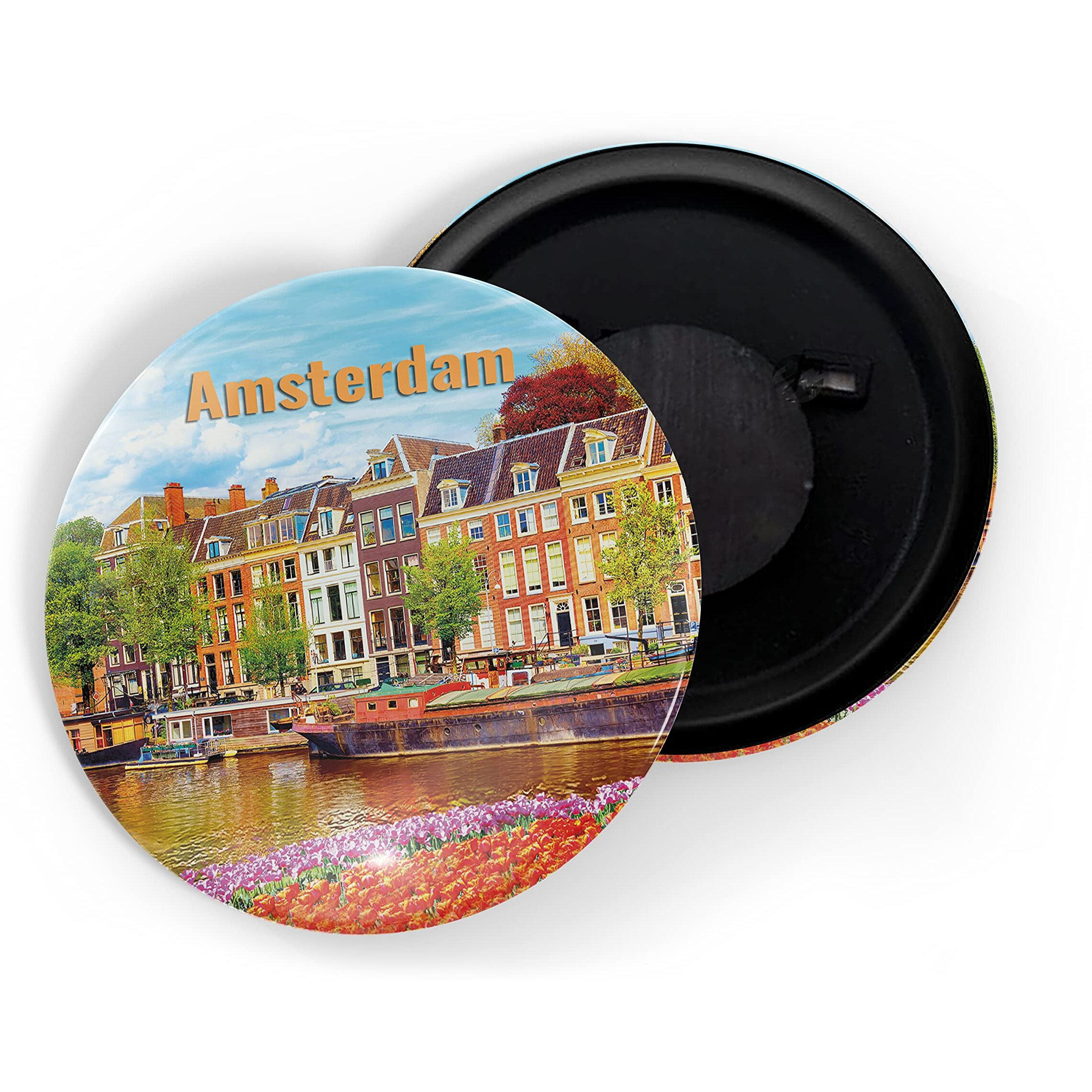 Dhcrafts Fridge Magnet Multicolor Famous Tourist Place Amsterdam Glossy Finish Design Pack Of 1