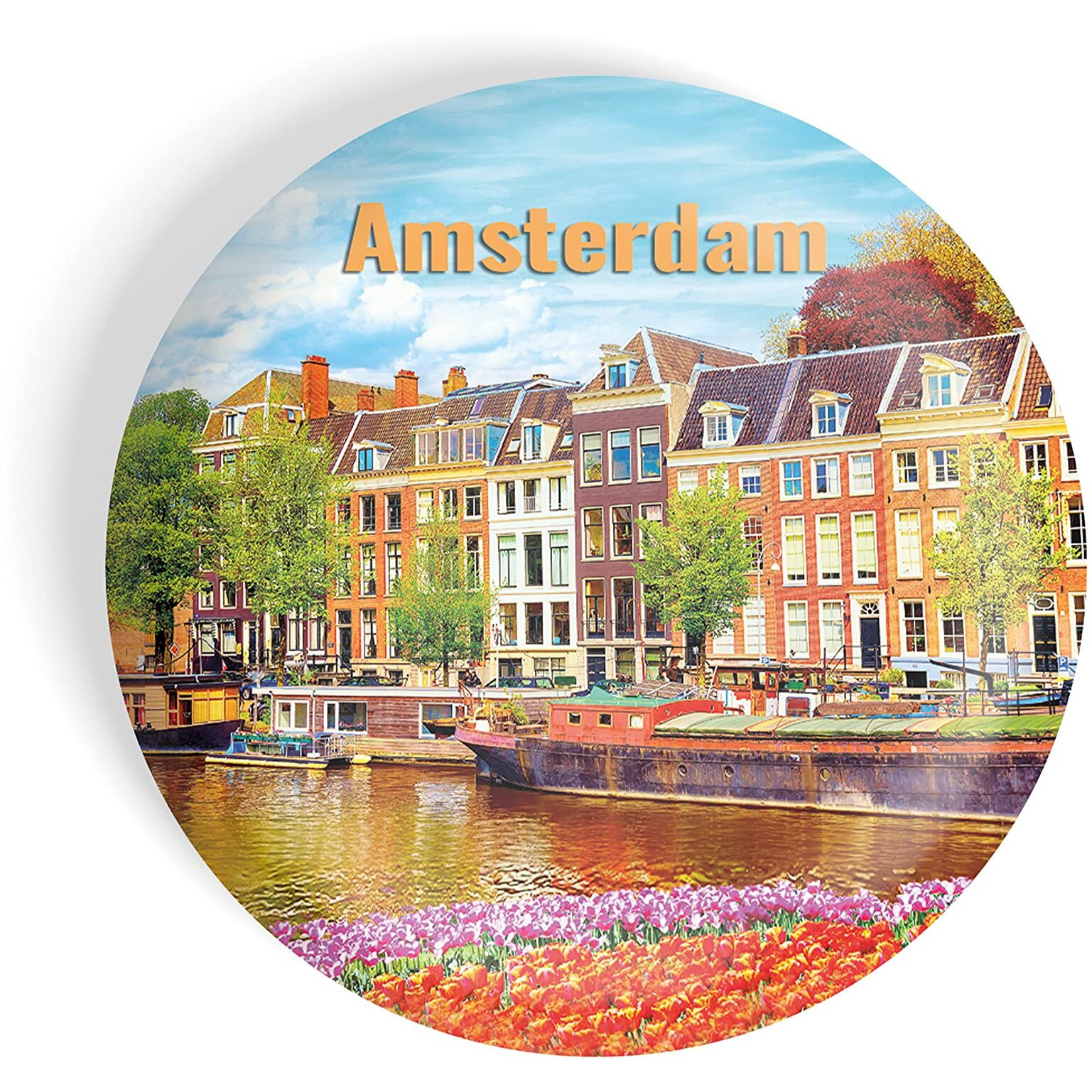 Dhcrafts Fridge Magnet Multicolor Famous Tourist Place Amsterdam Glossy Finish Design Pack Of 1