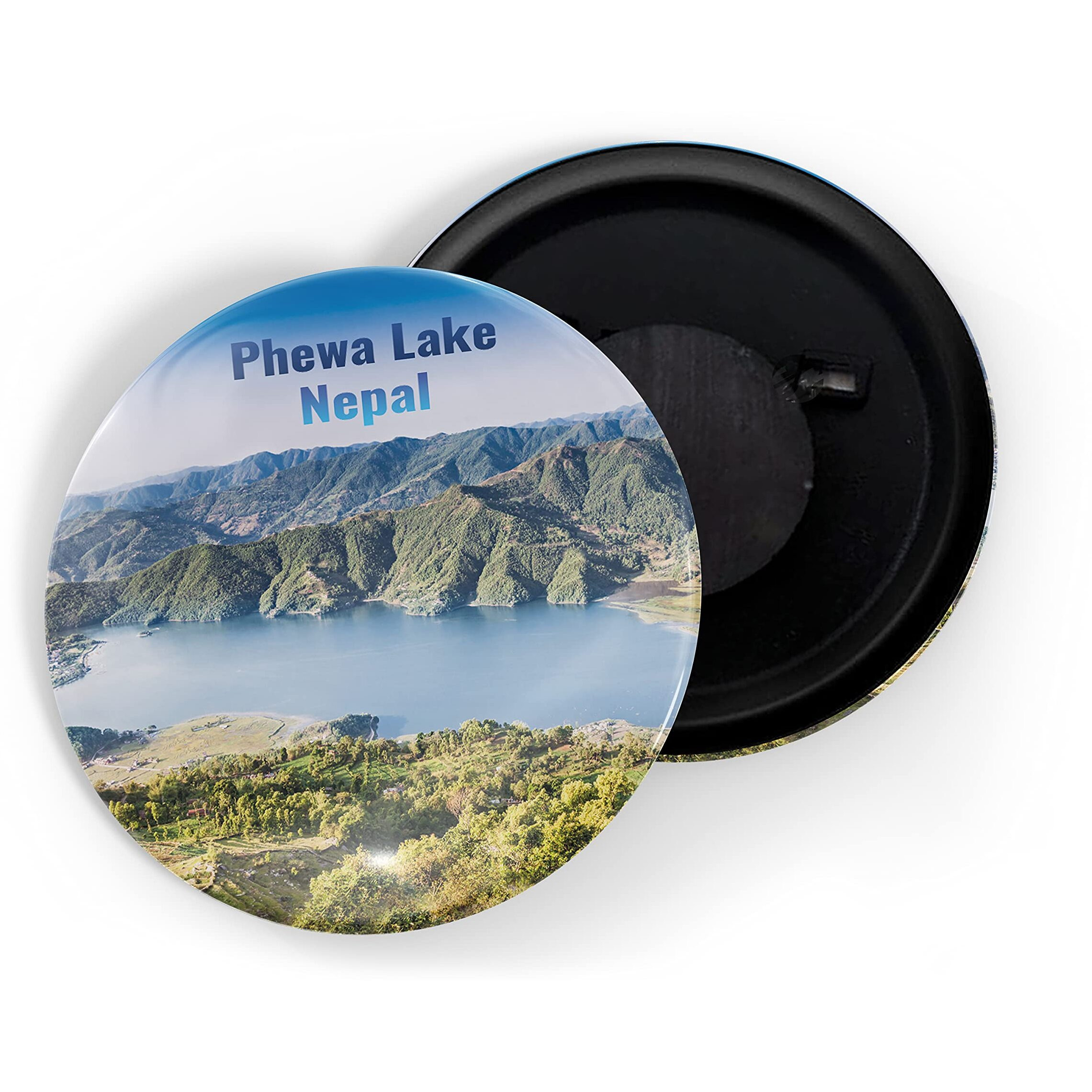 Dhcrafts Fridge Magnet Multicolor Famous Tourist Place Phewa Lake Nepal Glossy Finish Design Pack Of 1