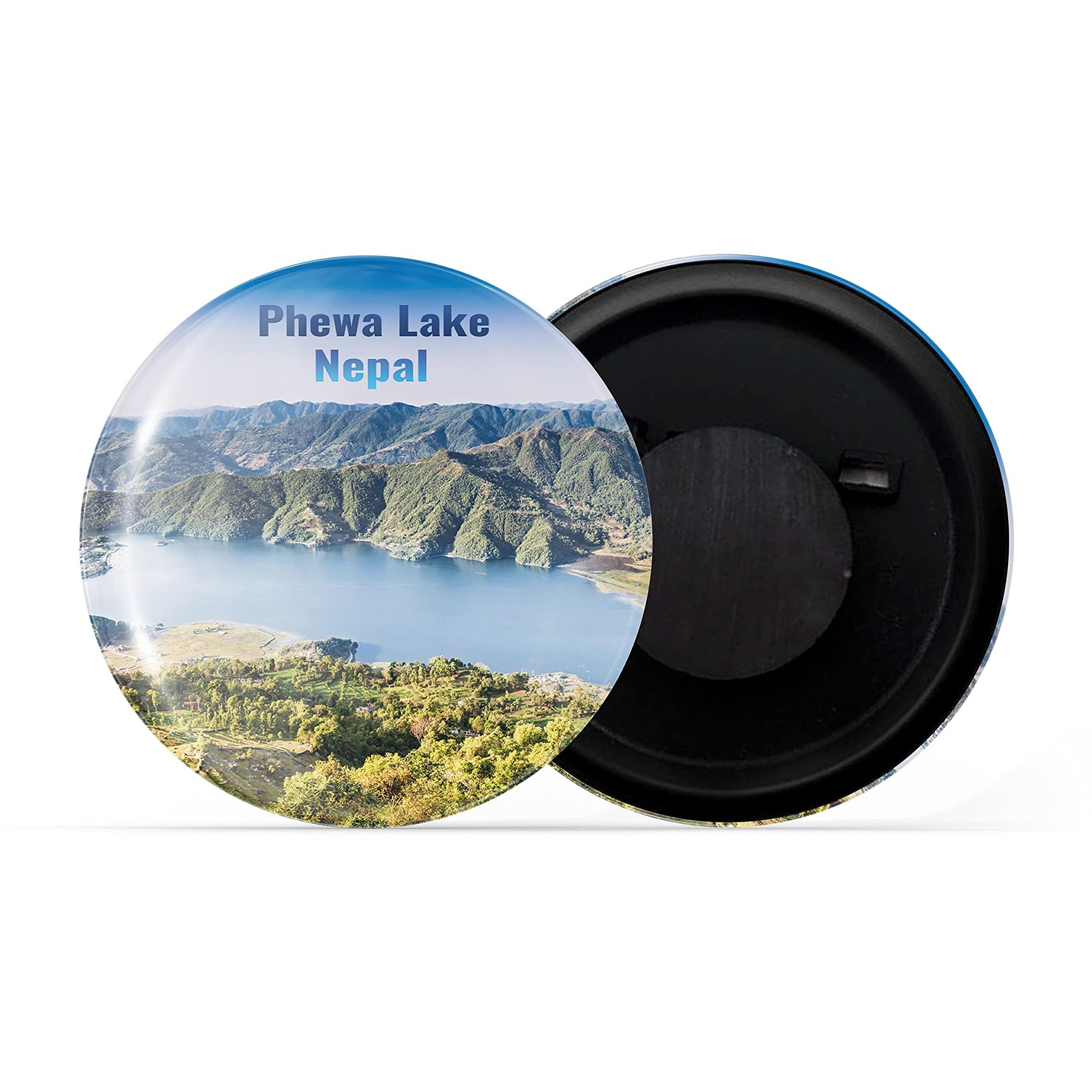 Dhcrafts Fridge Magnet Multicolor Famous Tourist Place Phewa Lake Nepal Glossy Finish Design Pack Of 1
