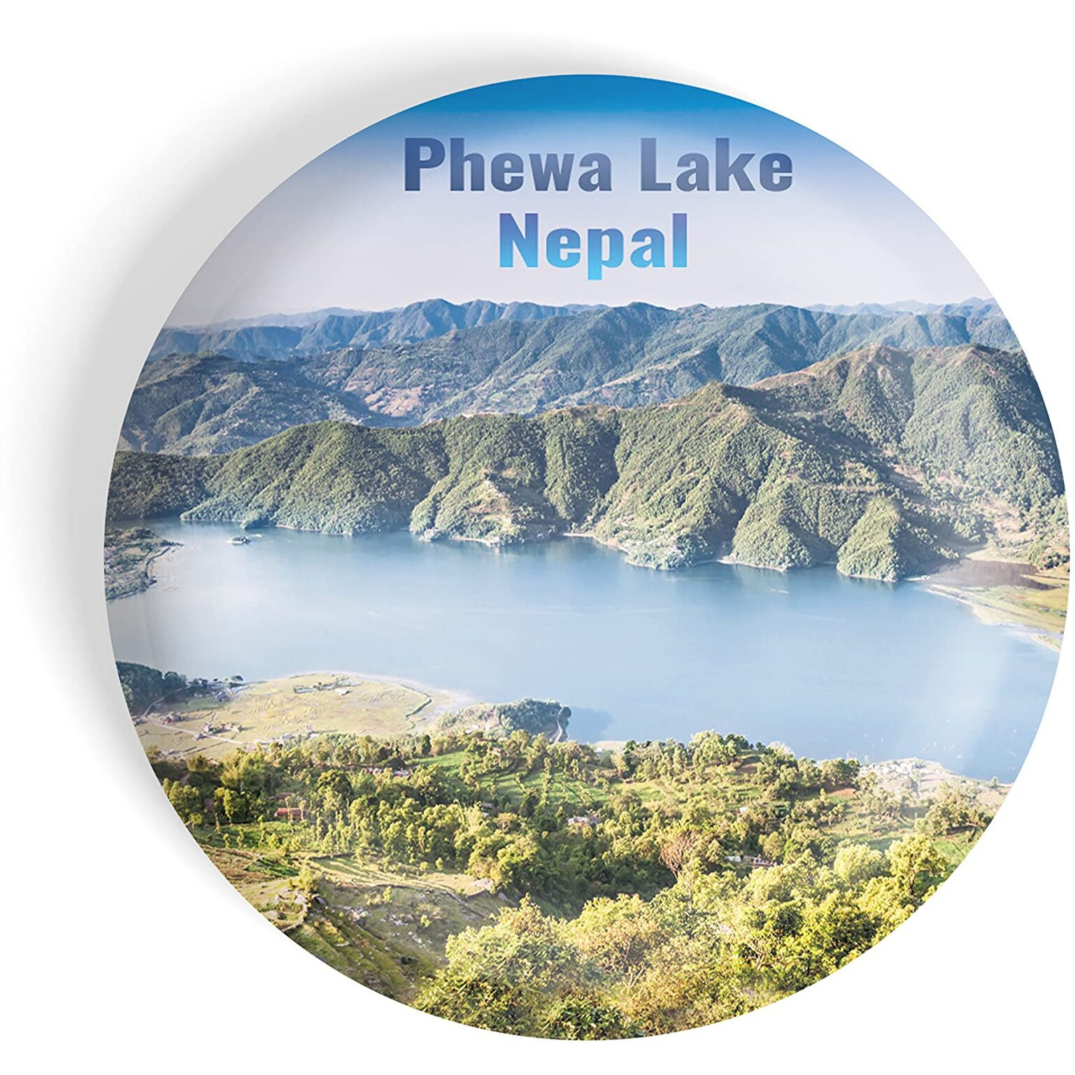 Dhcrafts Fridge Magnet Multicolor Famous Tourist Place Phewa Lake Nepal Glossy Finish Design Pack Of 1
